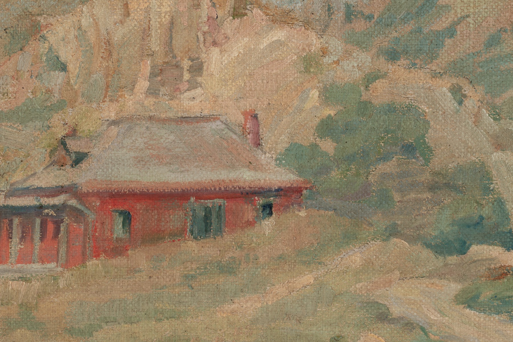 MARION PEERS (TOPEKA, KANSAS 1880-1967) OIL ON BOARD