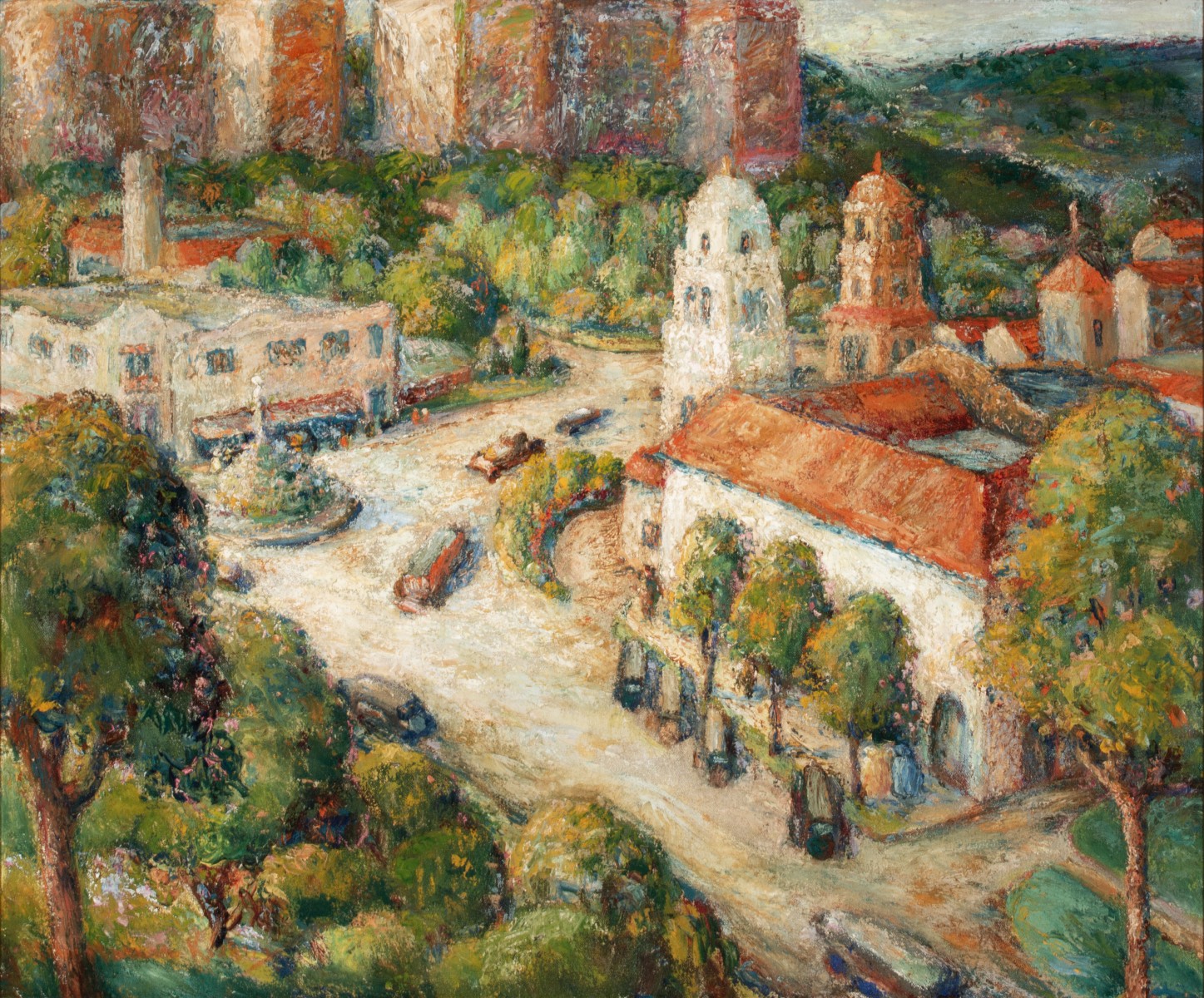 ILAH MARIAN KIBBEY (1888-1958) OIL ON CANVAS THE PLAZA