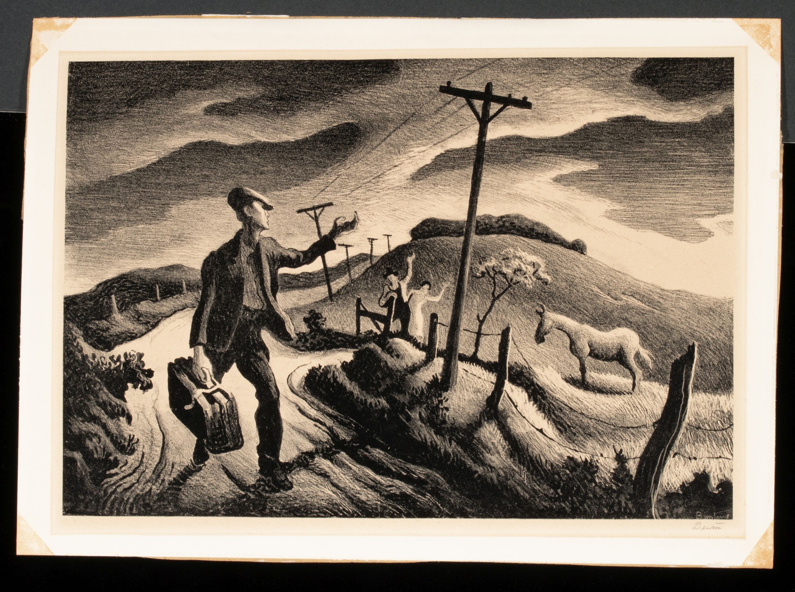 THOMAS HART BENTON (1889-1975) PENCIL SIGNED LITHOGRAPH