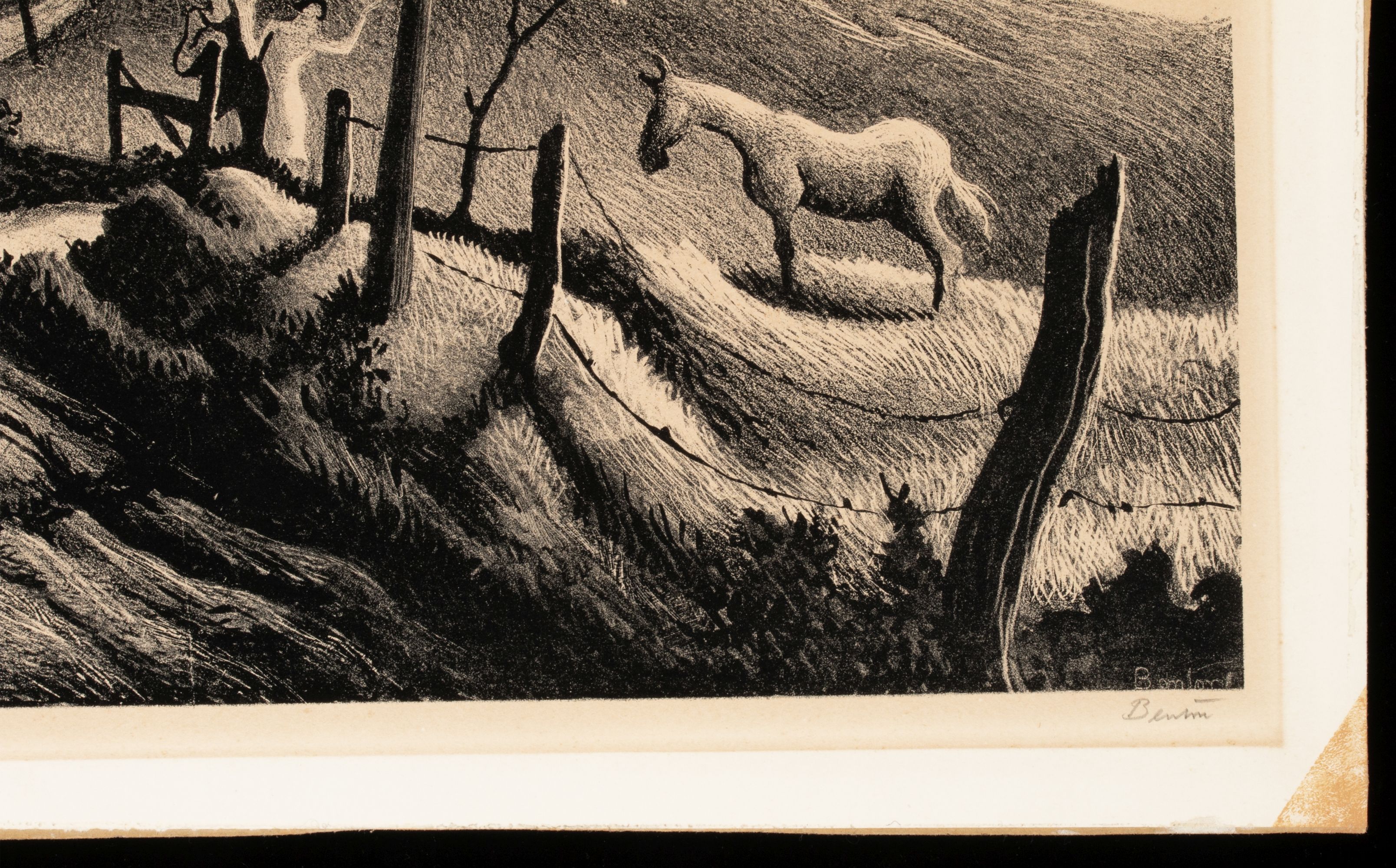 THOMAS HART BENTON (1889-1975) PENCIL SIGNED LITHOGRAPH