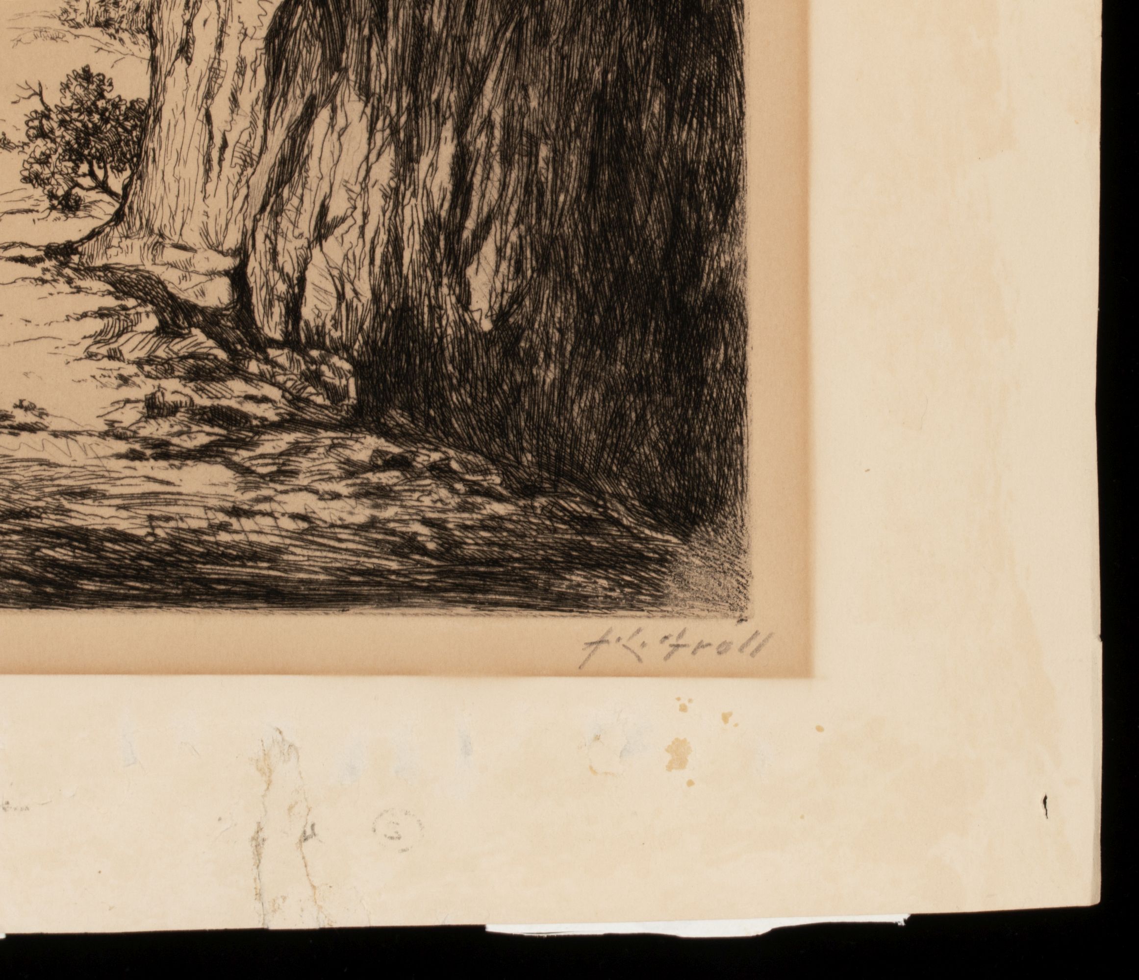 ALBERT GROLL (1866-1952) PENCIL SIGNED ETCHING