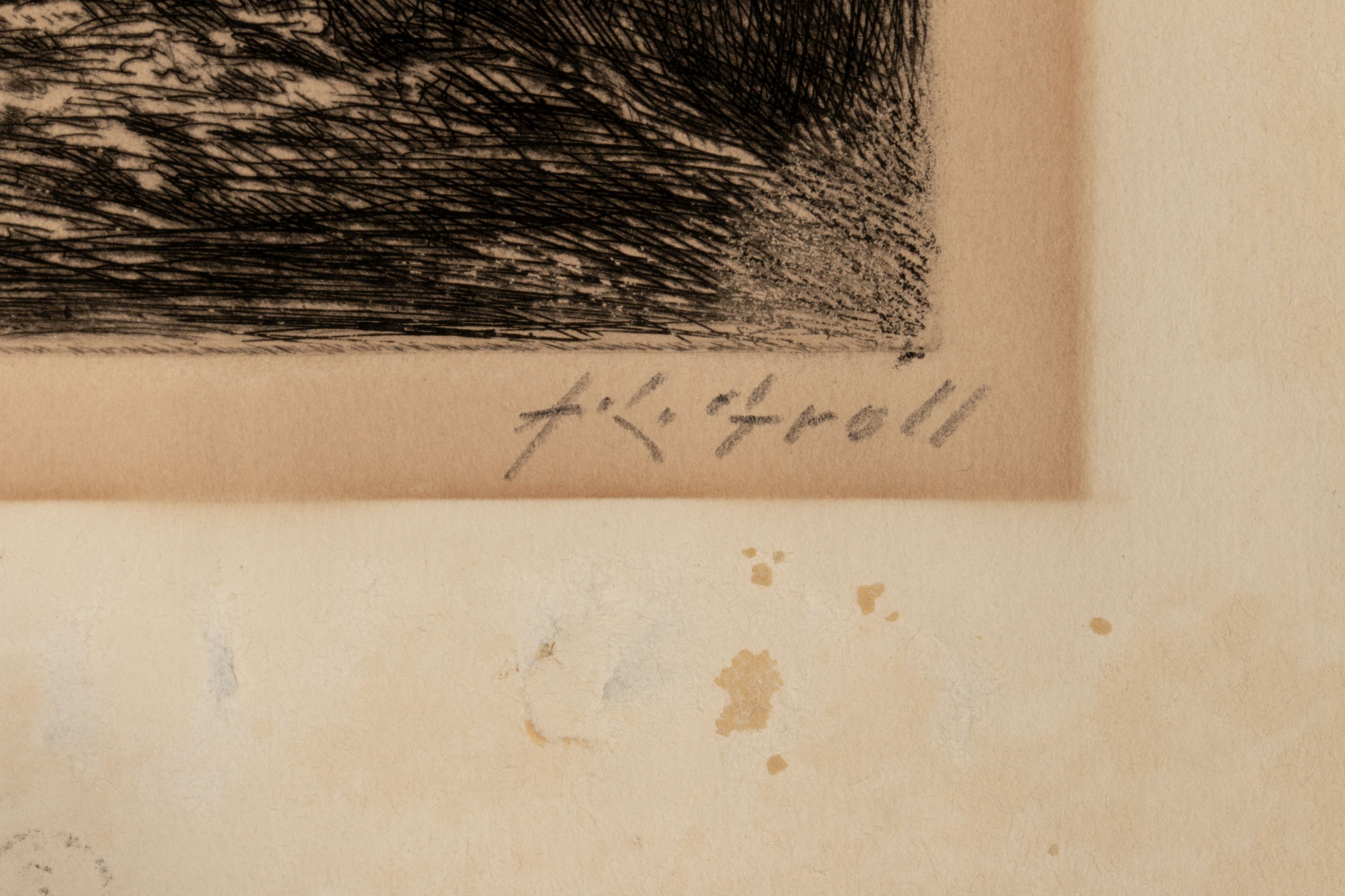 ALBERT GROLL (1866-1952) PENCIL SIGNED ETCHING