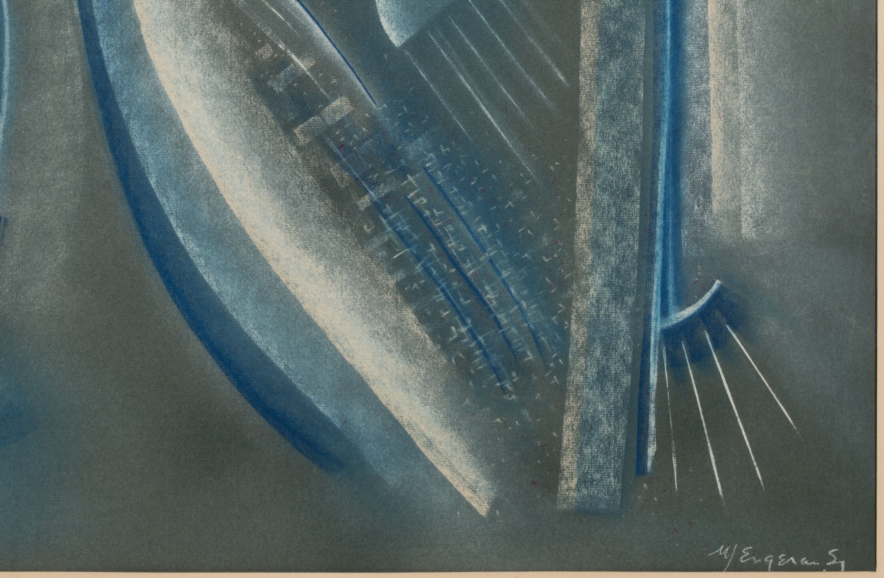 WHITNEY ENGERAN (20TH C) PASTEL ON PAPER ABSTRACTION
