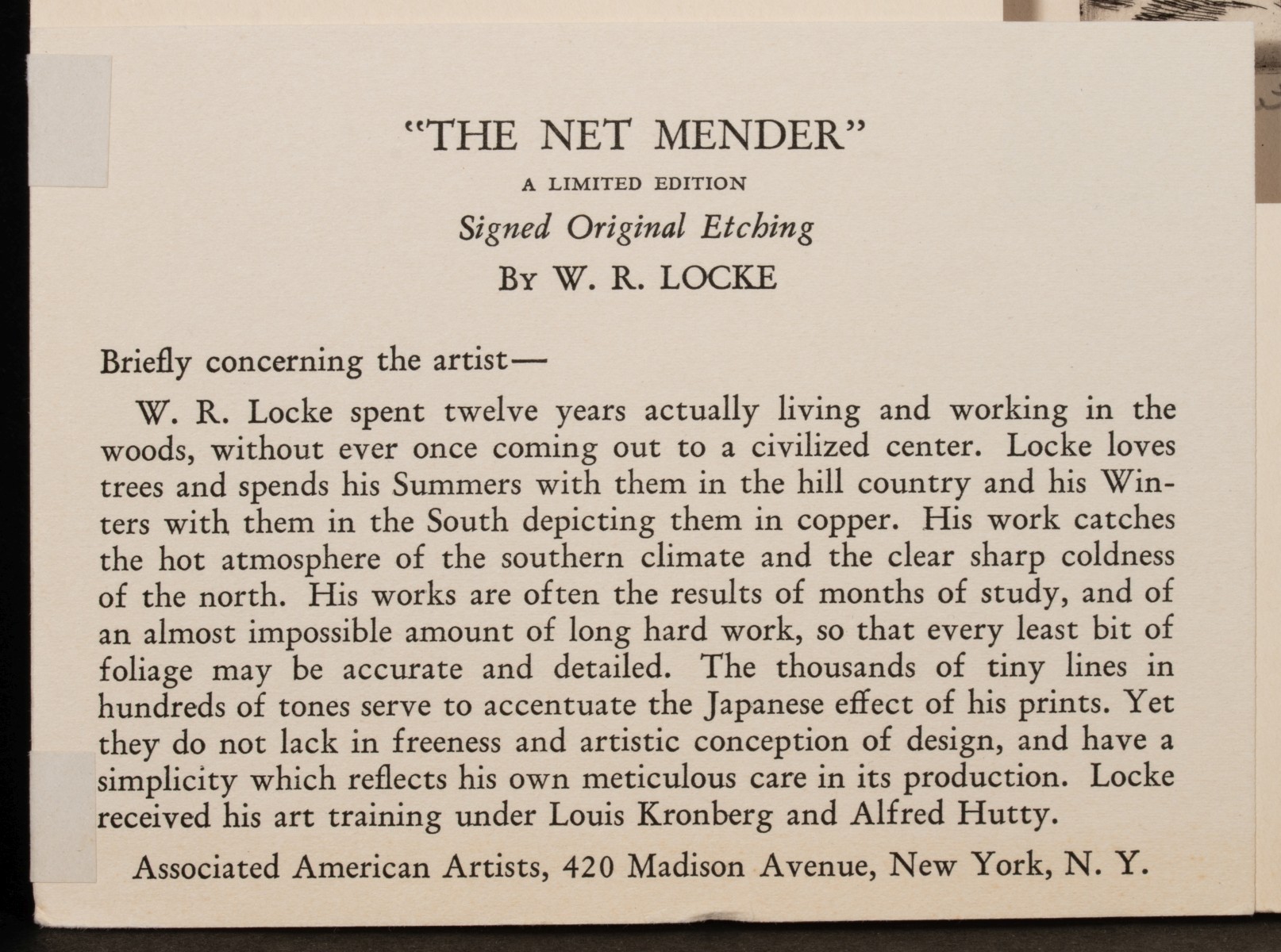 W.R. LOCKE (1883-1949) PENCIL SIGNED AAA ETCHINGS (5)