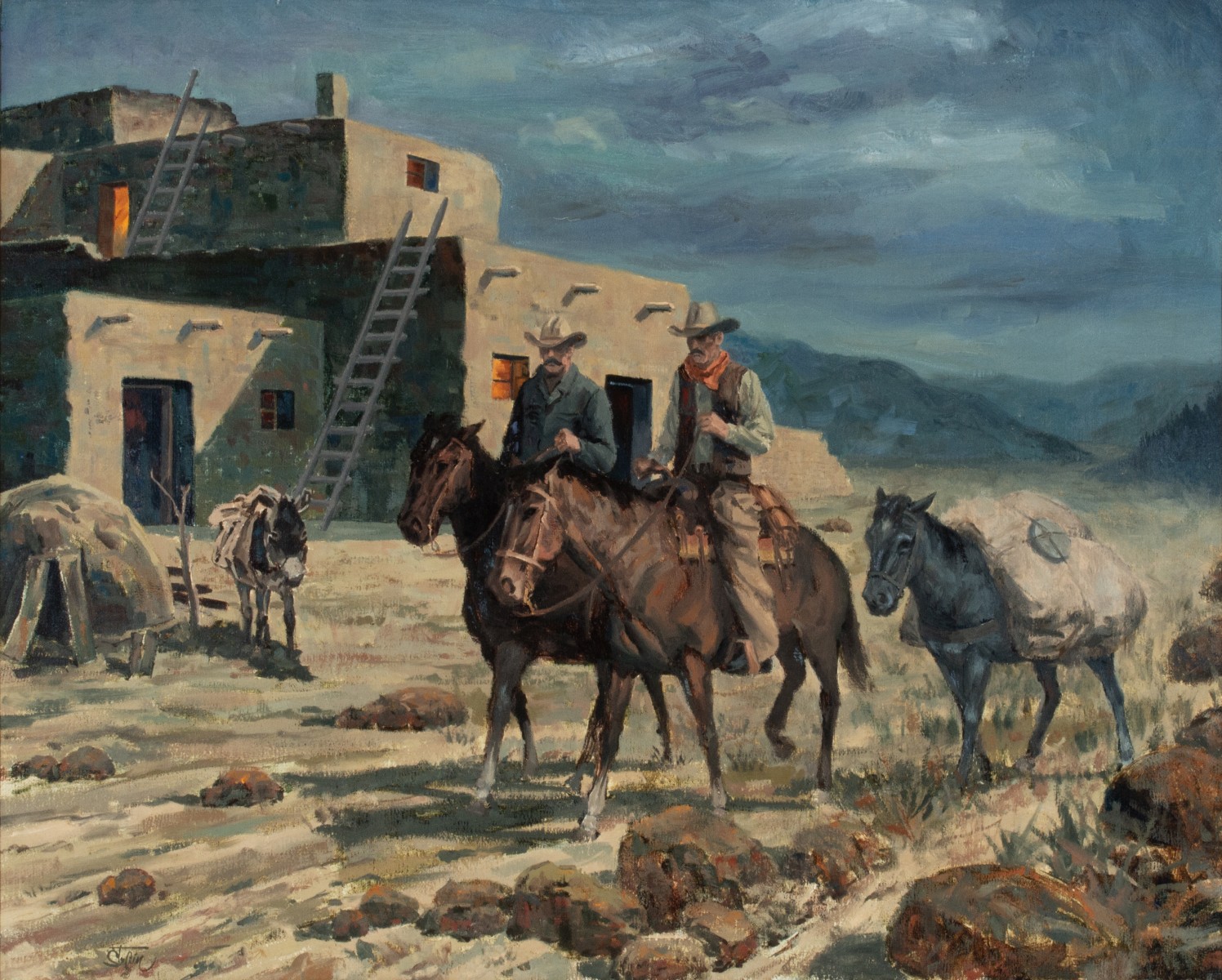 JOHN PAUL STRAIN (BORN 1955 TEXAS) OIL ON CANVAS