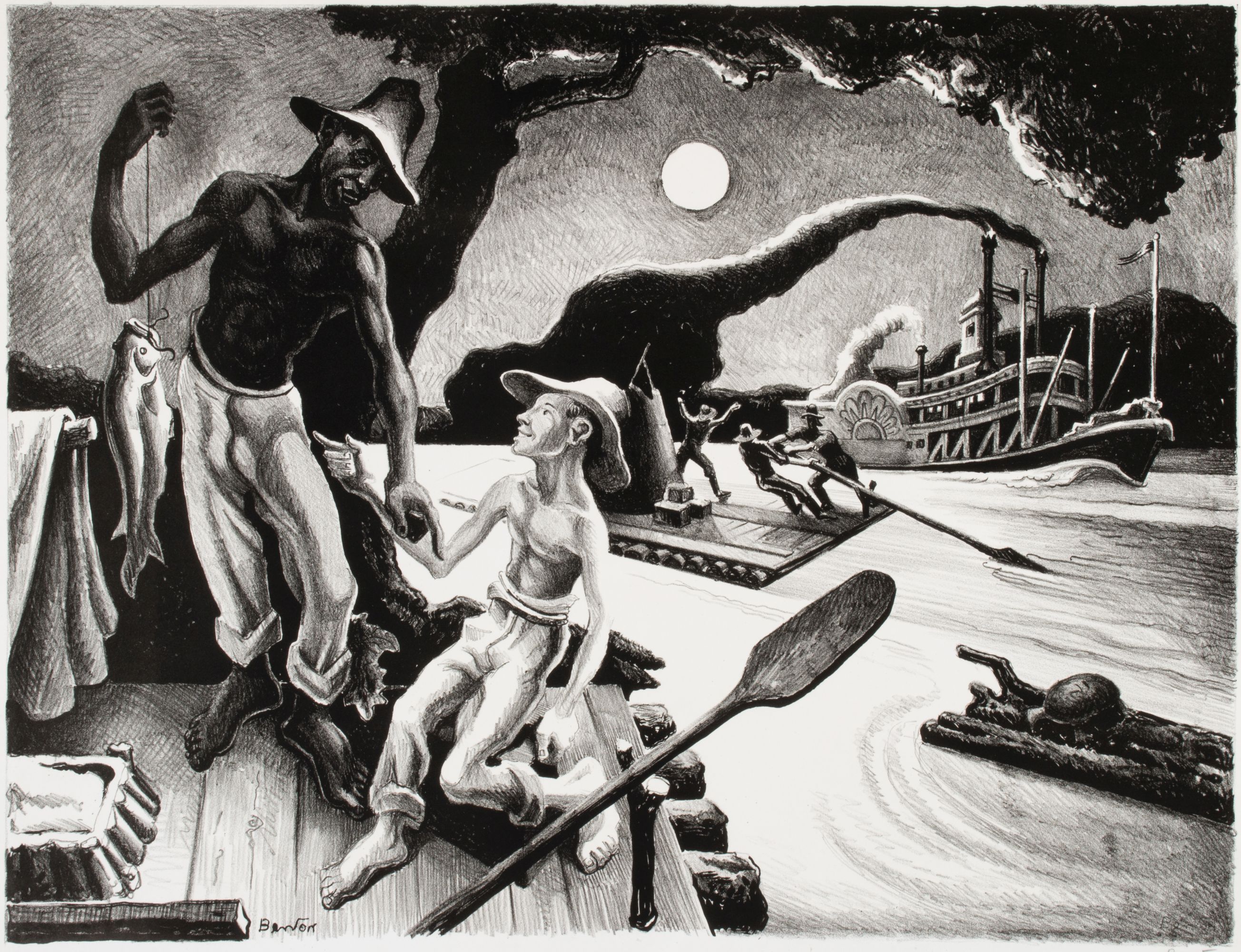 THOMAS HART BENTON (1889-1975) PENCIL SIGNED LITHOGRAPH