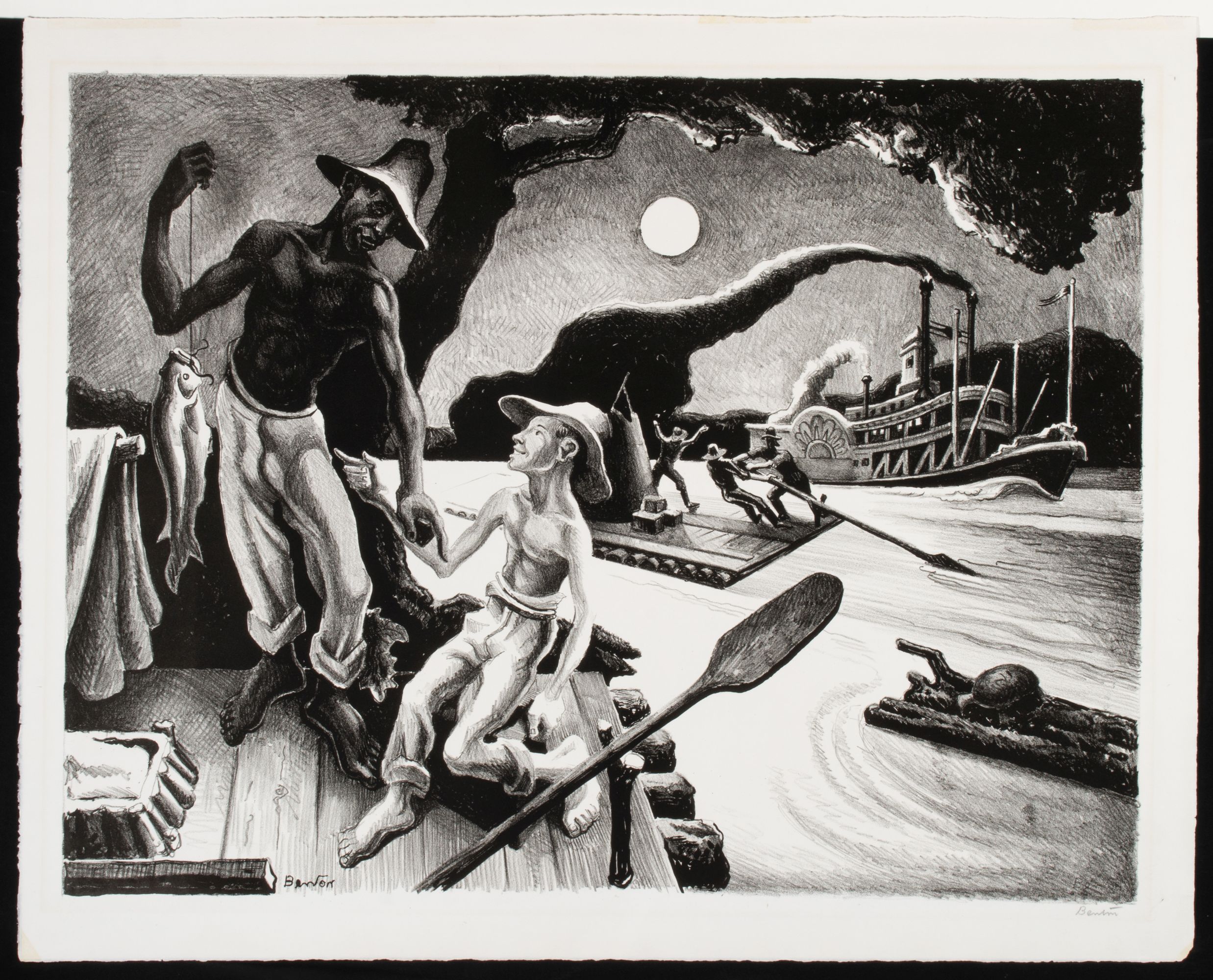THOMAS HART BENTON (1889-1975) PENCIL SIGNED LITHOGRAPH