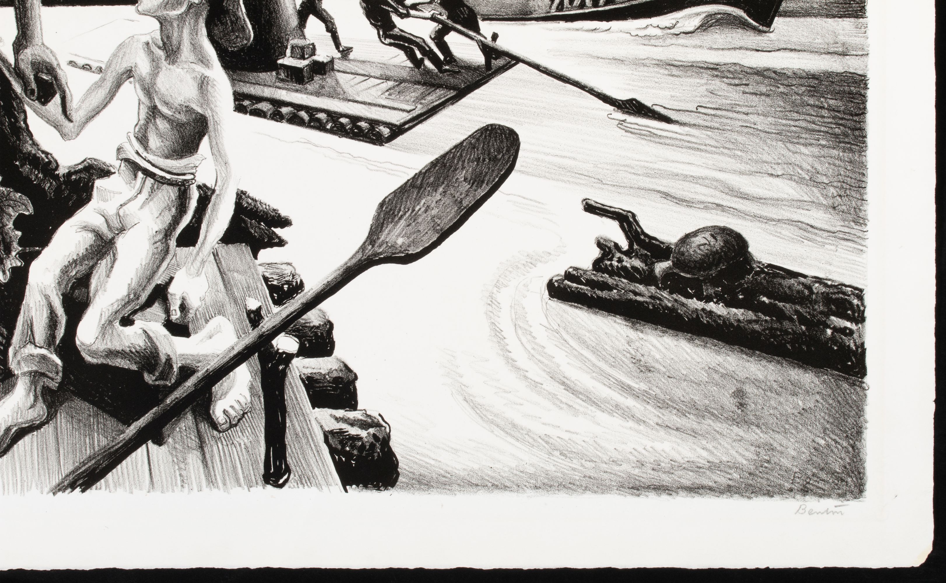 THOMAS HART BENTON (1889-1975) PENCIL SIGNED LITHOGRAPH