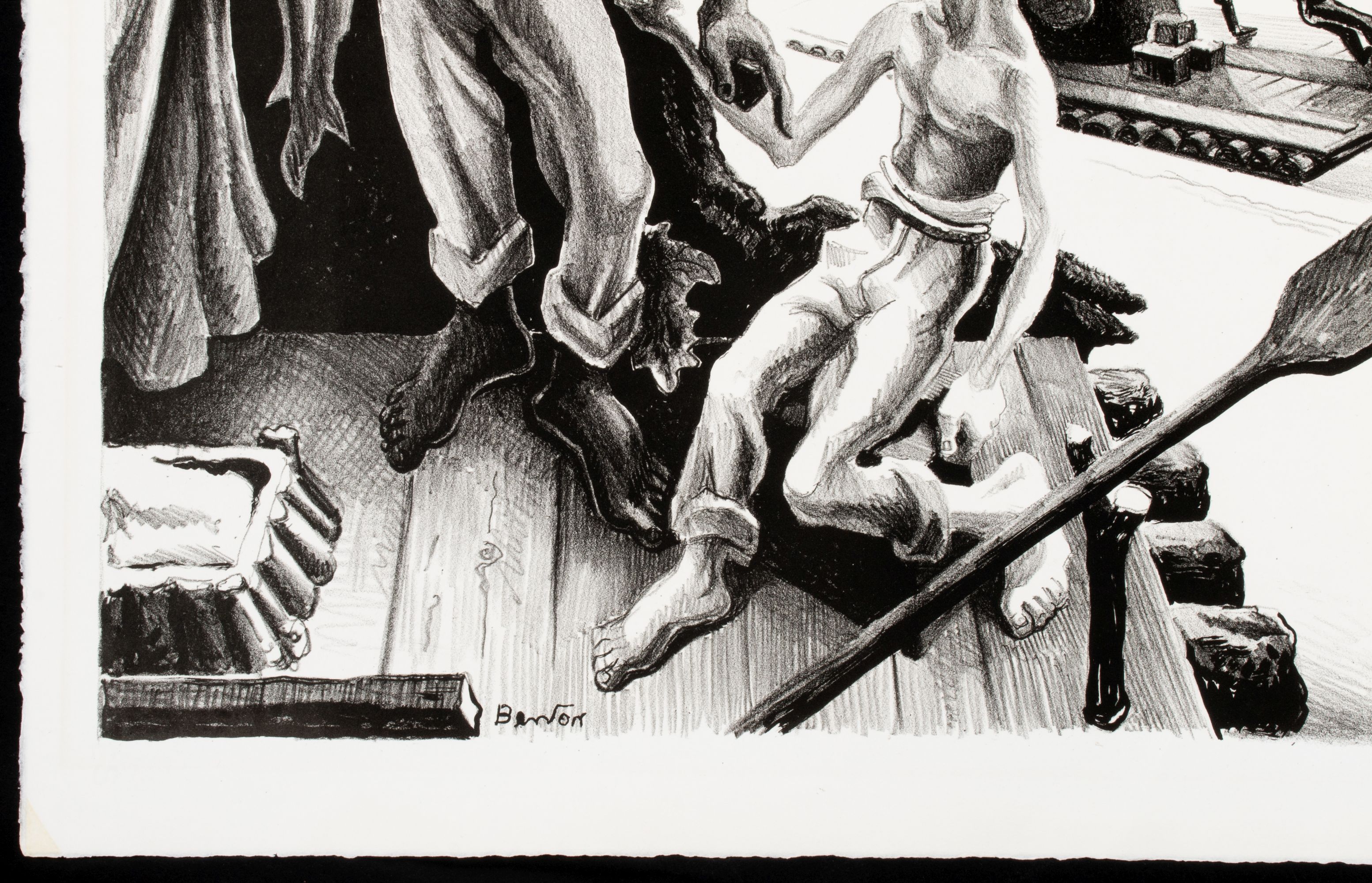 THOMAS HART BENTON (1889-1975) PENCIL SIGNED LITHOGRAPH