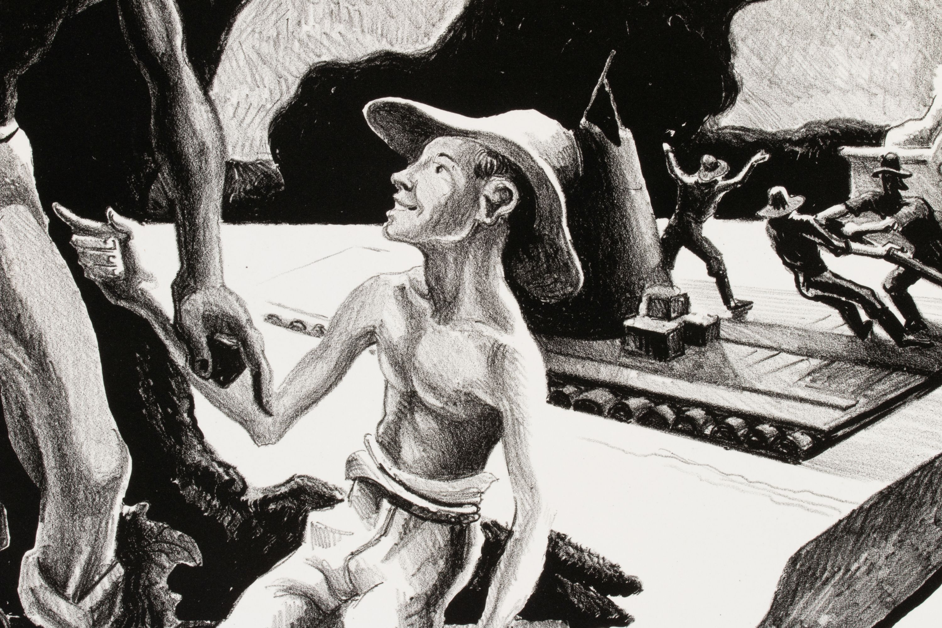 THOMAS HART BENTON (1889-1975) PENCIL SIGNED LITHOGRAPH