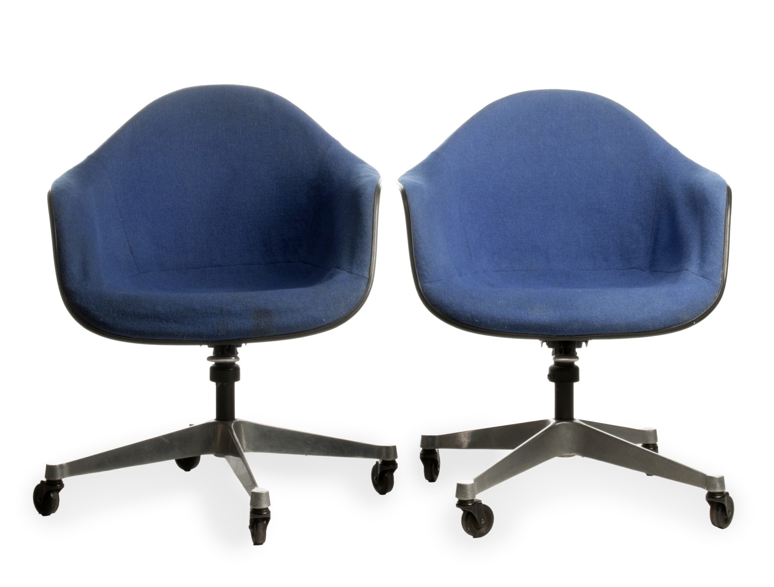 PAIR EAMES FOR HERMAN MILLER SHELL ARM CHAIRS