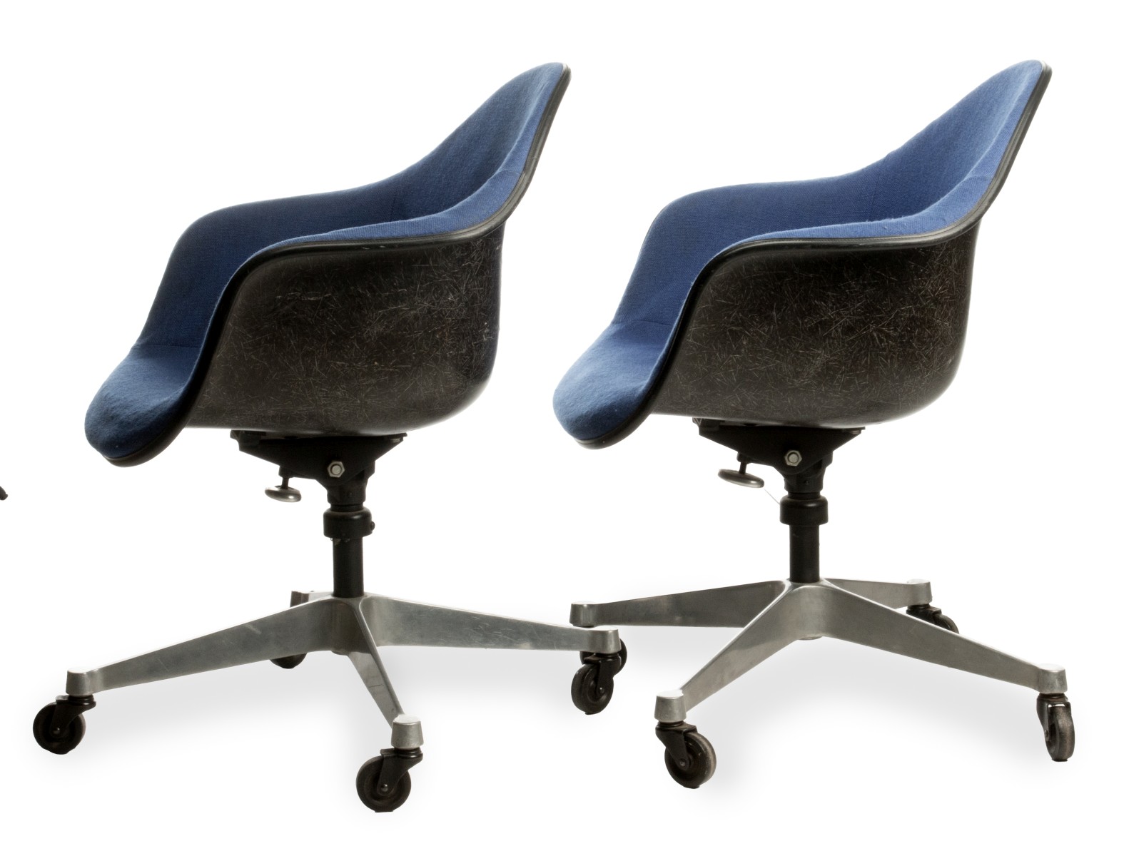 PAIR EAMES FOR HERMAN MILLER SHELL ARM CHAIRS