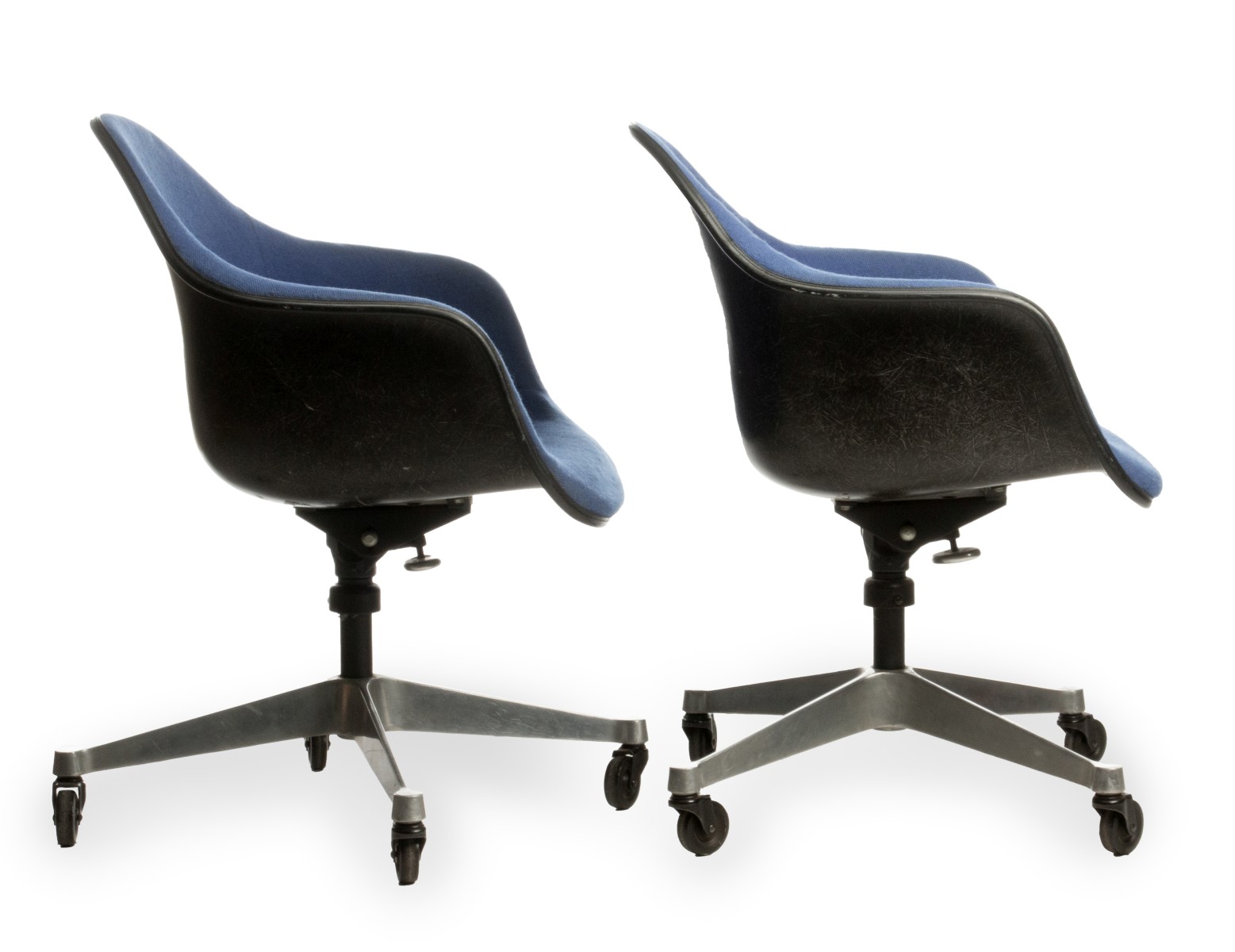 PAIR EAMES FOR HERMAN MILLER SHELL ARM CHAIRS