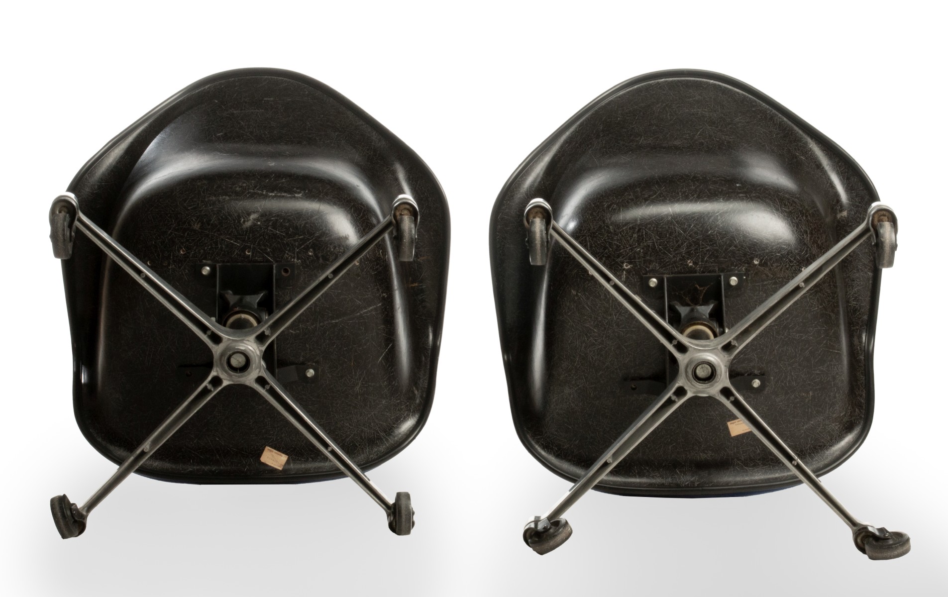 PAIR EAMES FOR HERMAN MILLER SHELL ARM CHAIRS