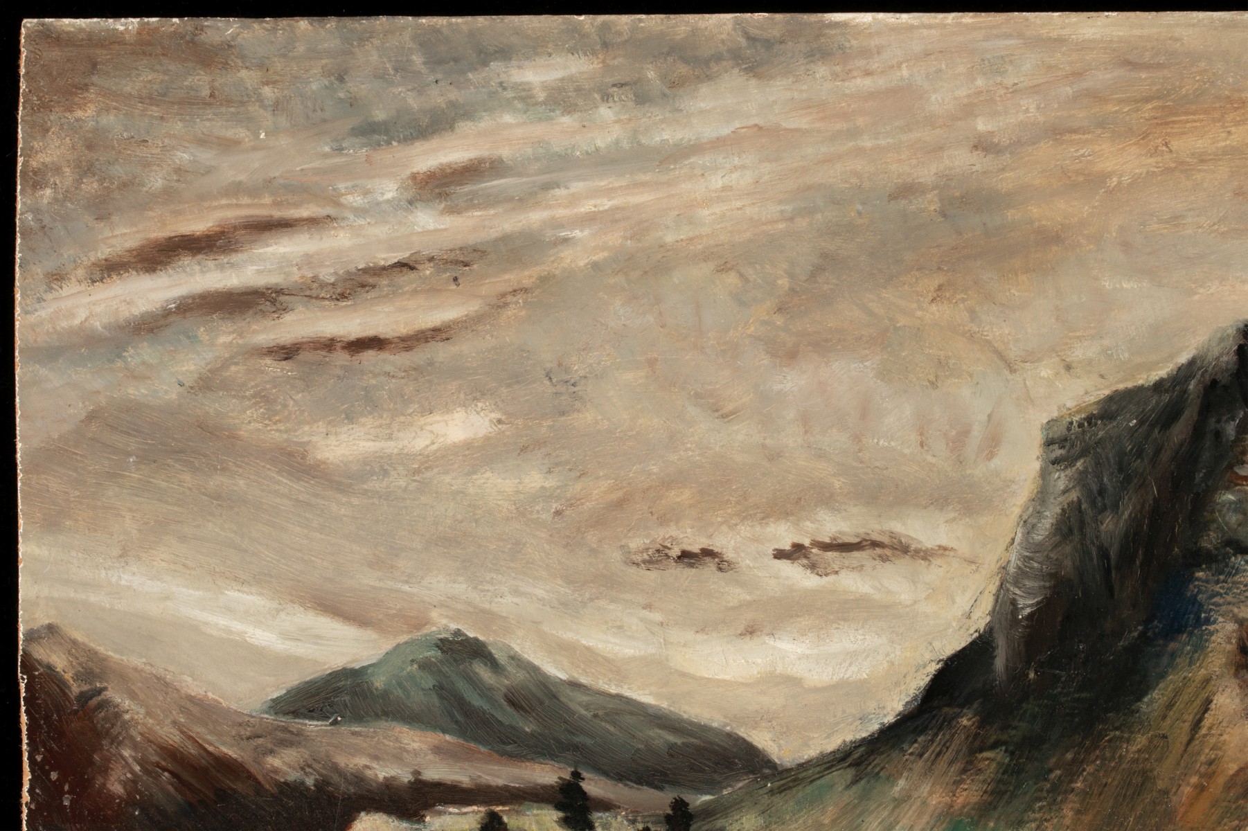 BERTHA LANDERS (1907-1996) TEXAS OIL ON MASONITE