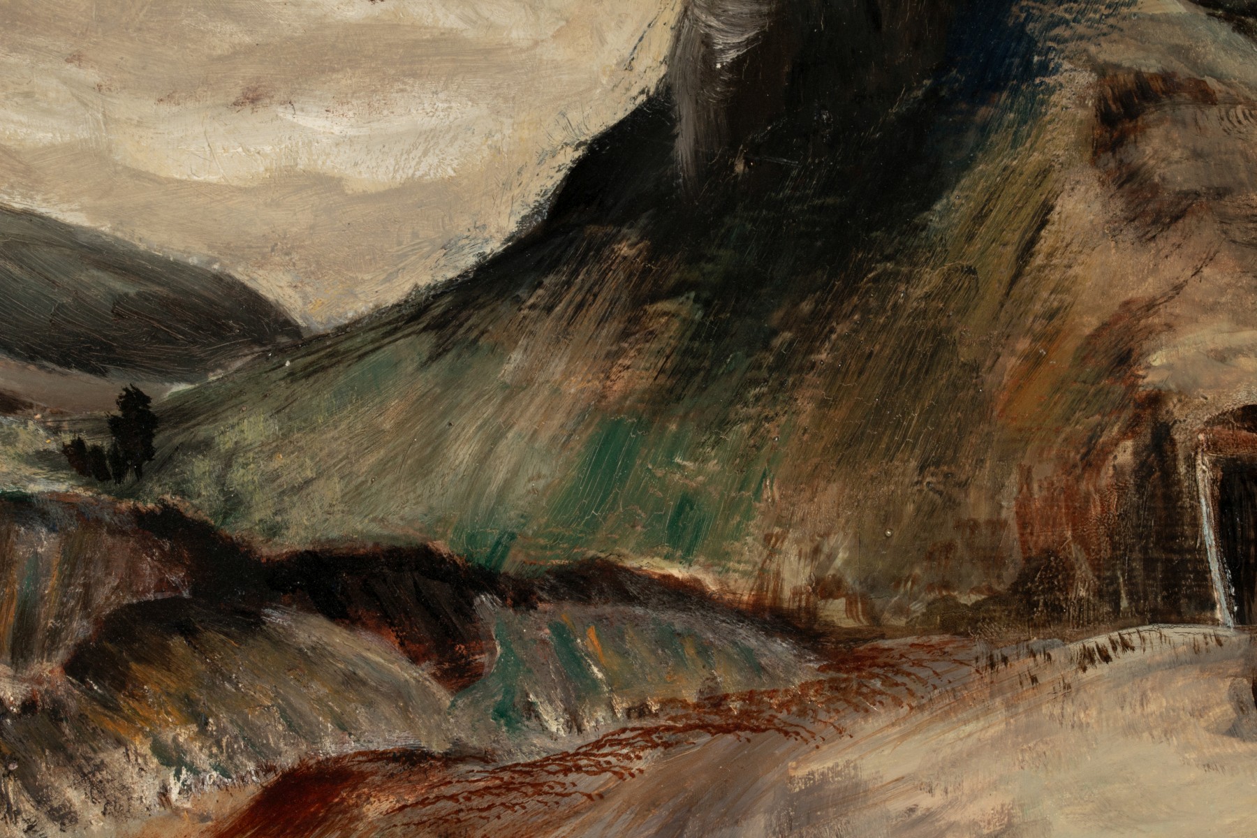 BERTHA LANDERS (1907-1996) TEXAS OIL ON MASONITE