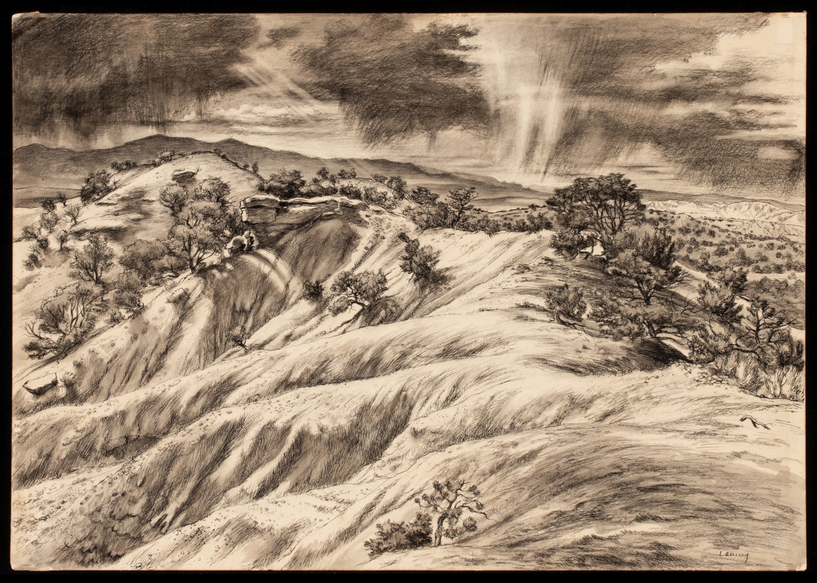 EDWARD LANING (1906-1981) EXHIBITED WORK ON PAPER
