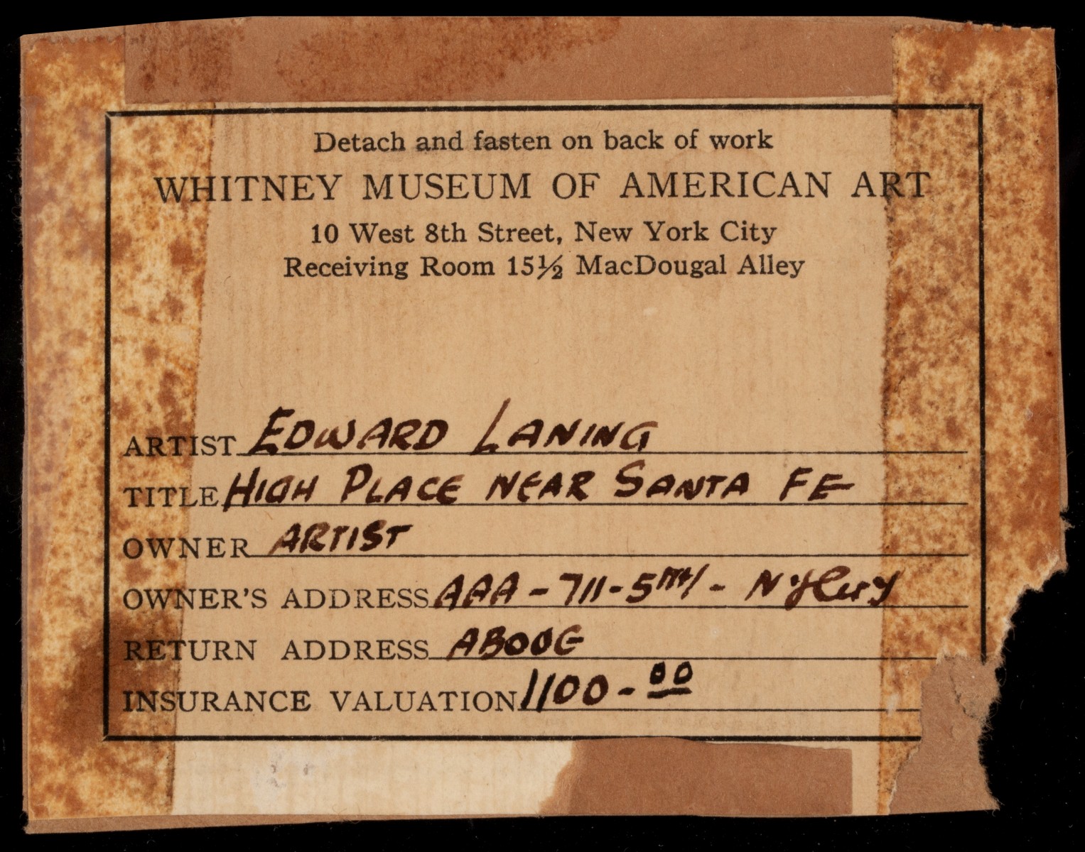 EDWARD LANING (1906-1981) EXHIBITED WORK ON PAPER