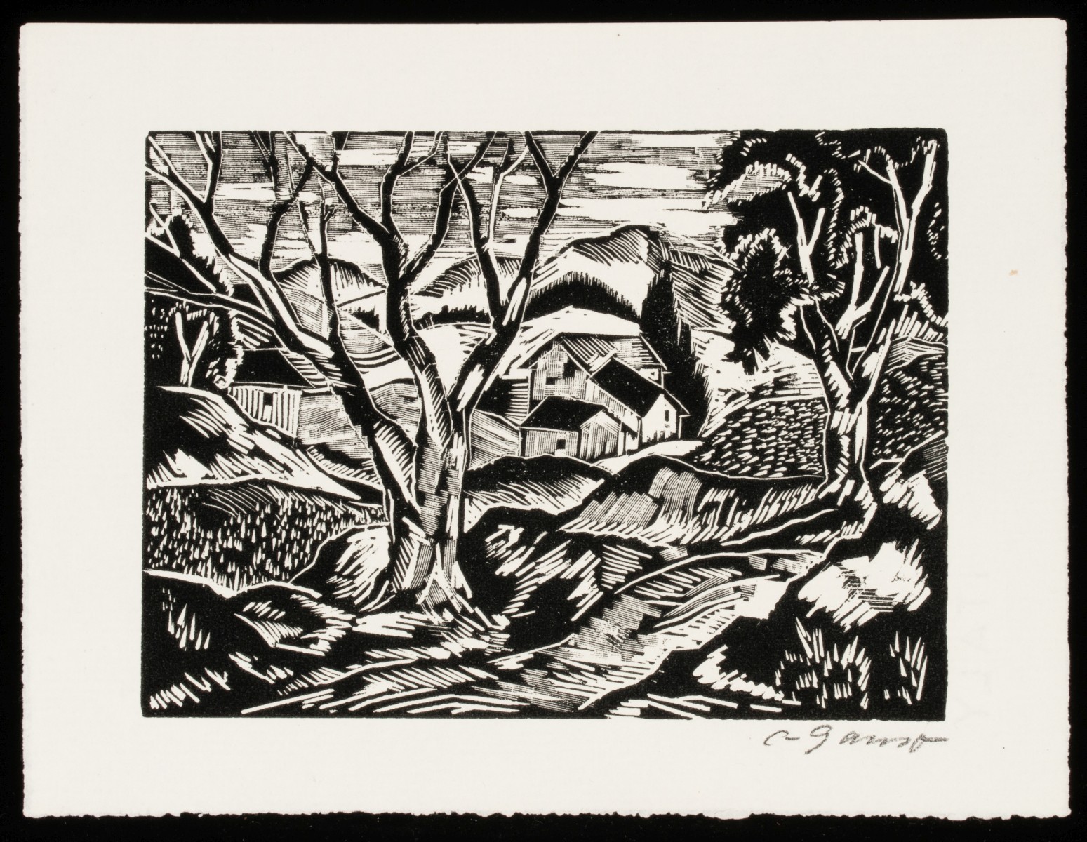 EMIL GANSO (1895-1941) PENCIL SIGNED WOODCUTS (6)