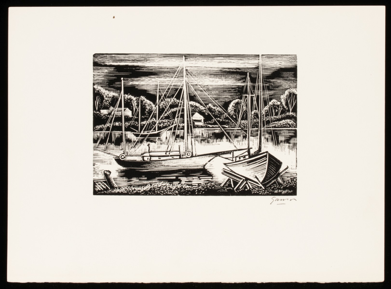 EMIL GANSO (1895-1941) PENCIL SIGNED WOODCUTS (6)