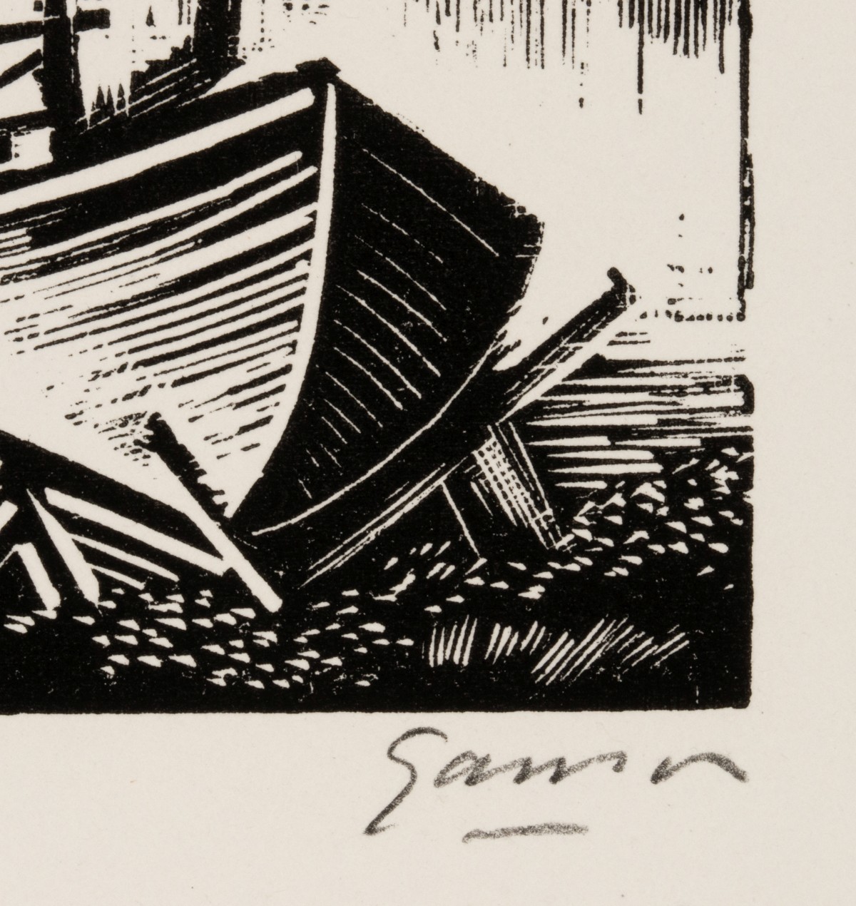 EMIL GANSO (1895-1941) PENCIL SIGNED WOODCUTS (6)