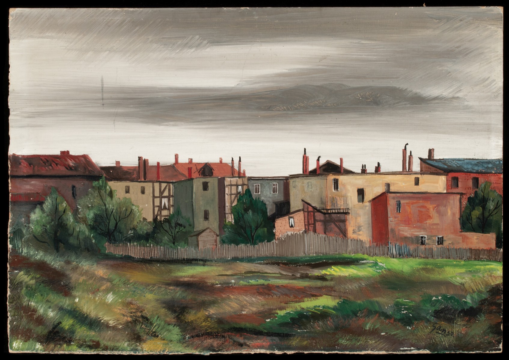 EMIL GANSO (1895-1941) OIL ON BOARD, PLUS ANOTHER