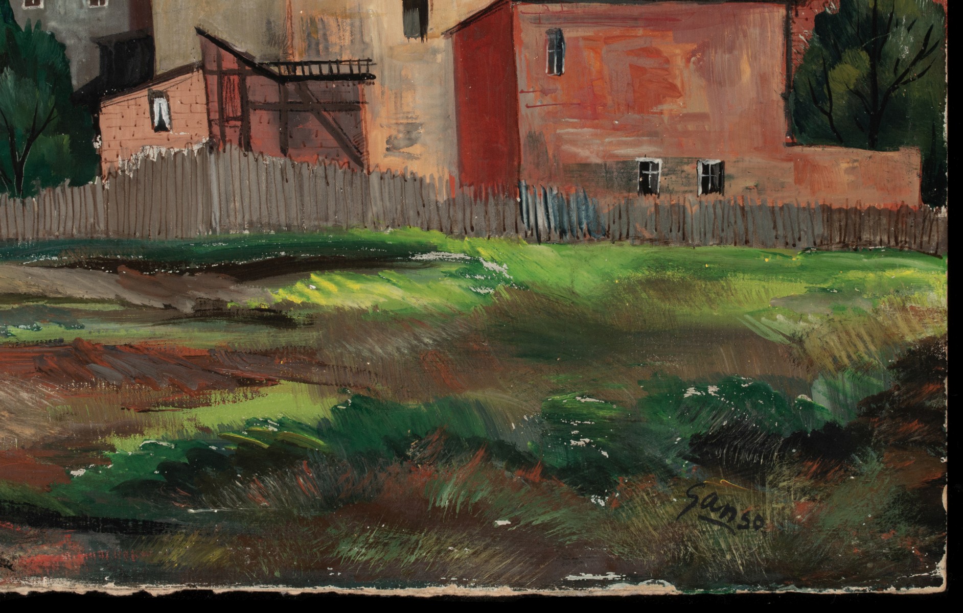 EMIL GANSO (1895-1941) OIL ON BOARD, PLUS ANOTHER
