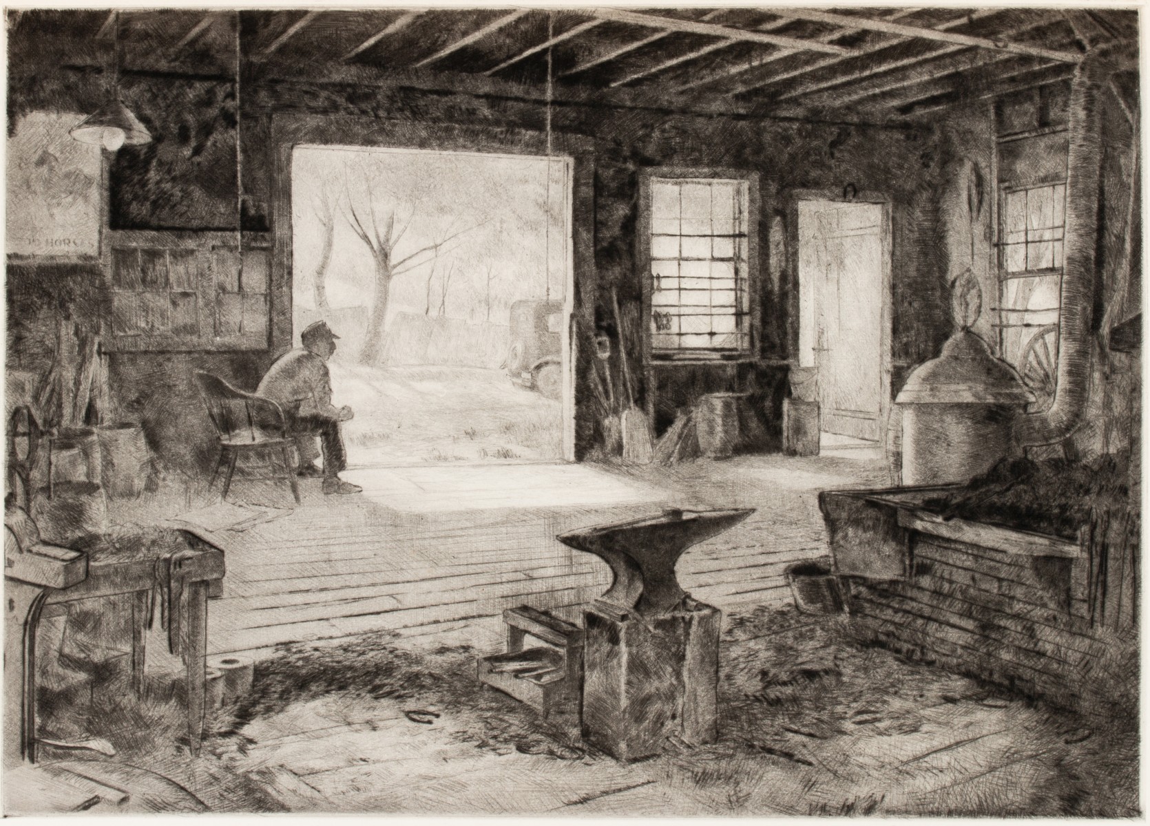 C.W. ANDERSON AND R. NISBET PENCIL SIGNED DRYPOINTS