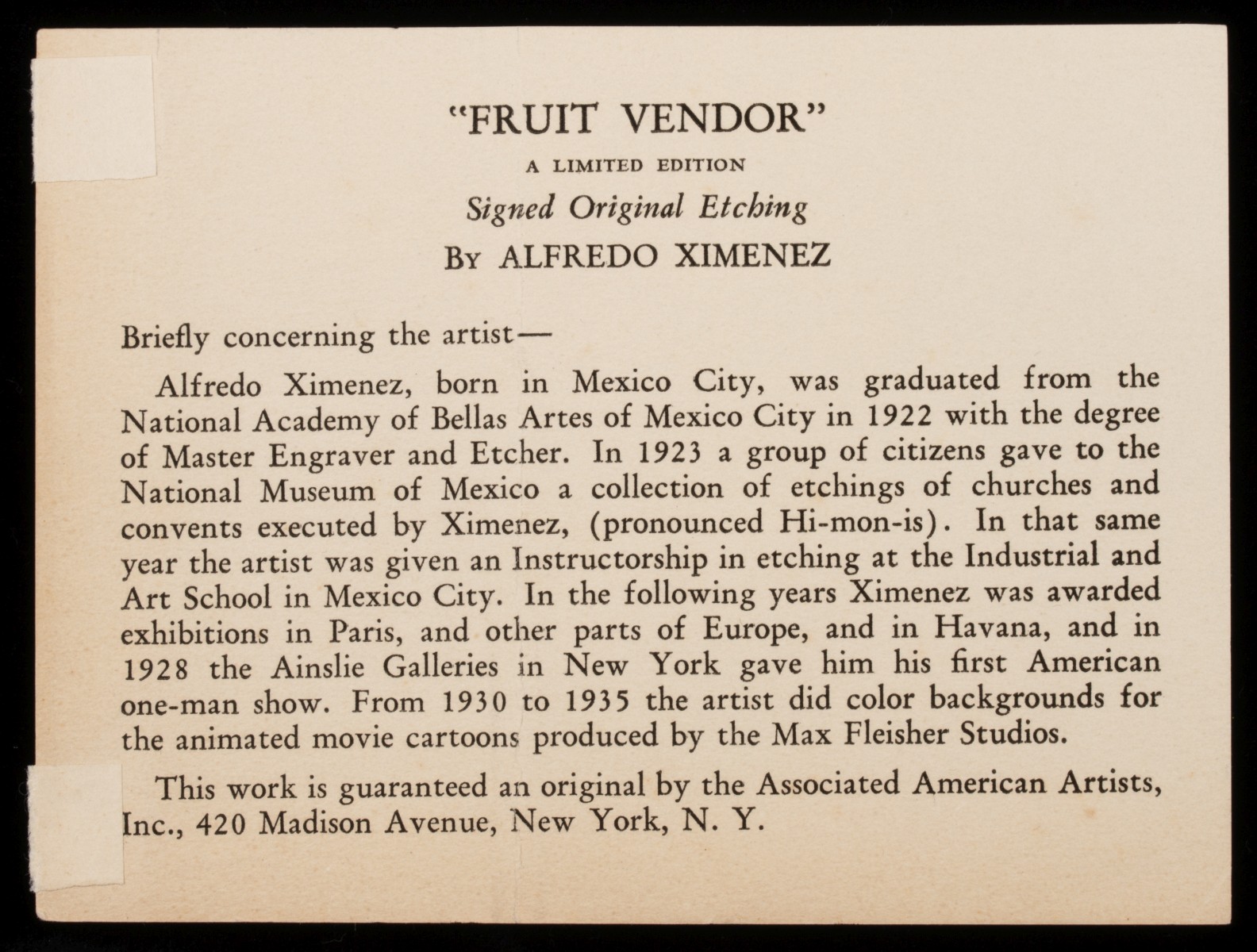 A. XIMENEZ, E. KINGMAN, A. MURPHY, A BRACHO LITHOGRAPHS