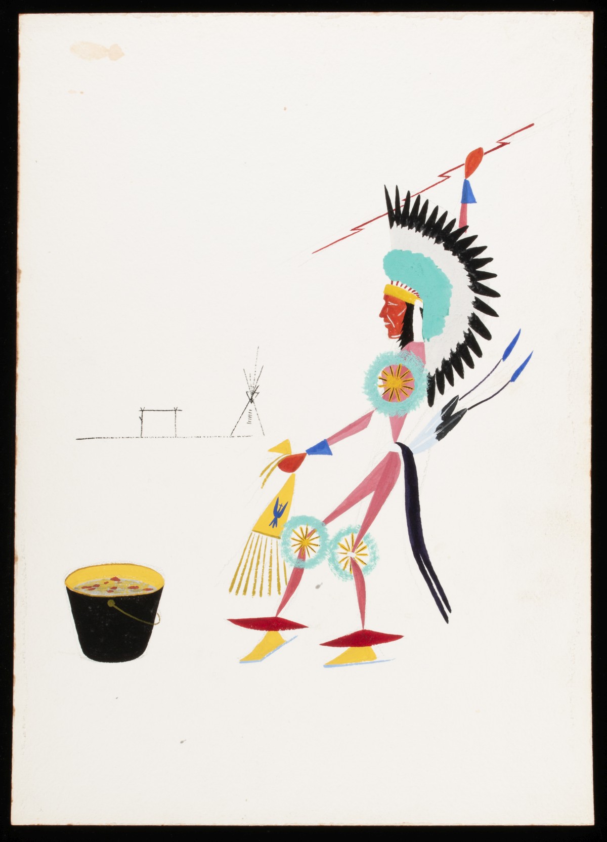 TEN MODERNIST NATIVE AMERICAN GOUACHE PAINTINGS