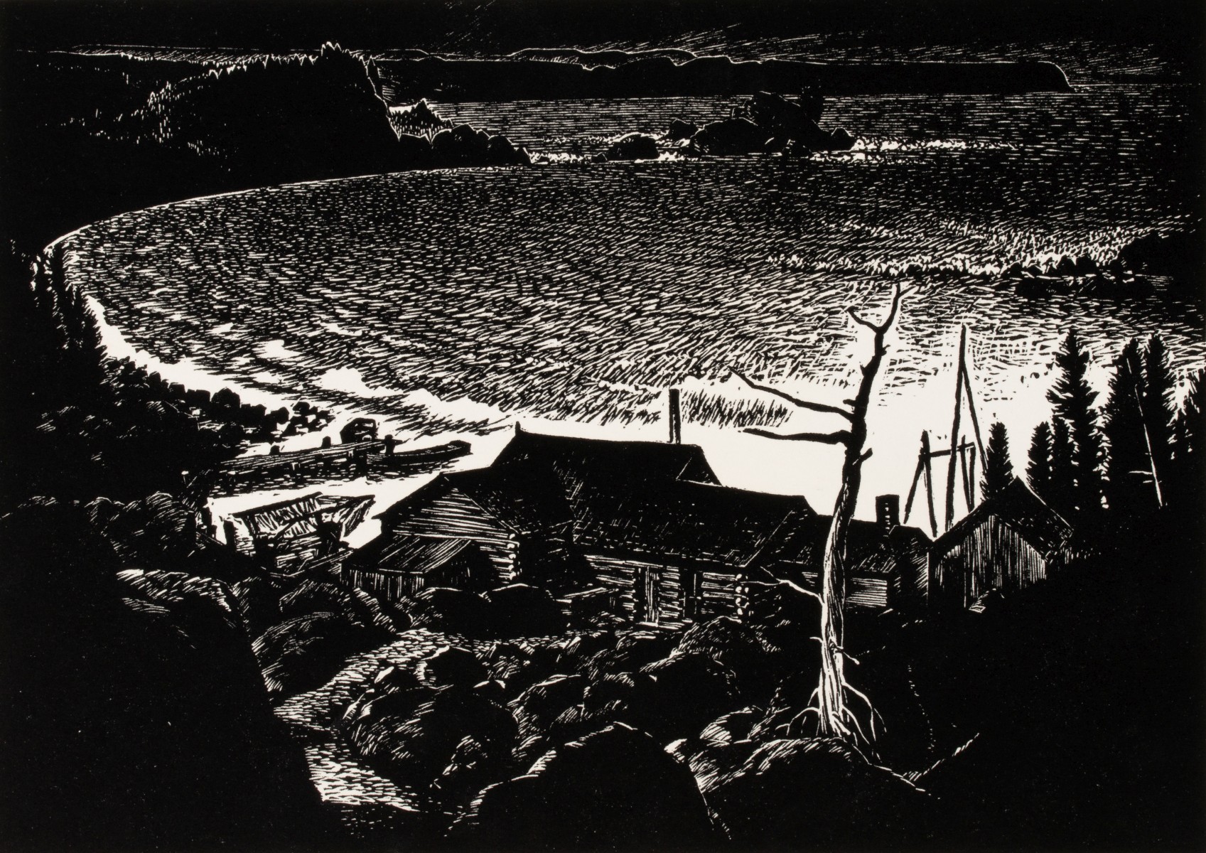 LLOYD FOLTZ (1897-1990) PENCIL SIGNED LINOCUT