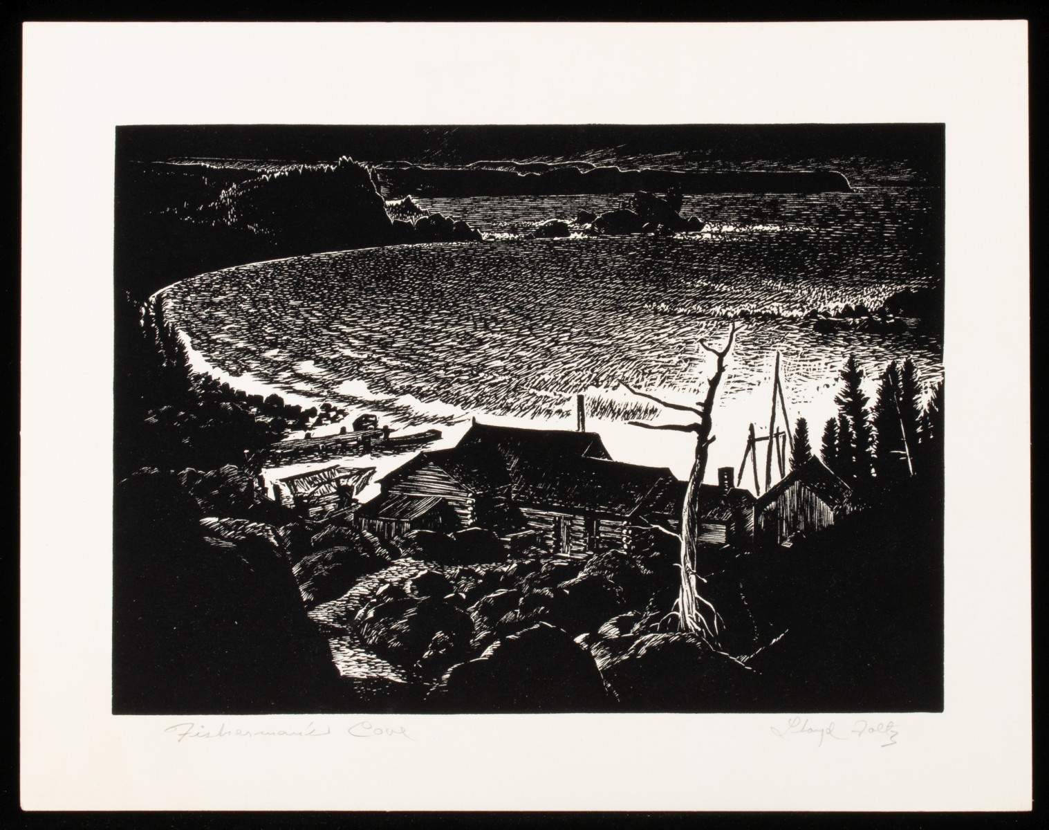 LLOYD FOLTZ (1897-1990) PENCIL SIGNED LINOCUT