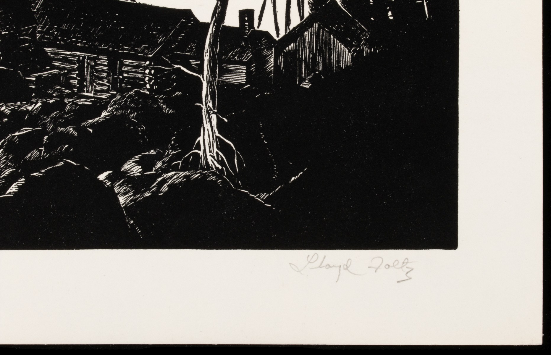 LLOYD FOLTZ (1897-1990) PENCIL SIGNED LINOCUT
