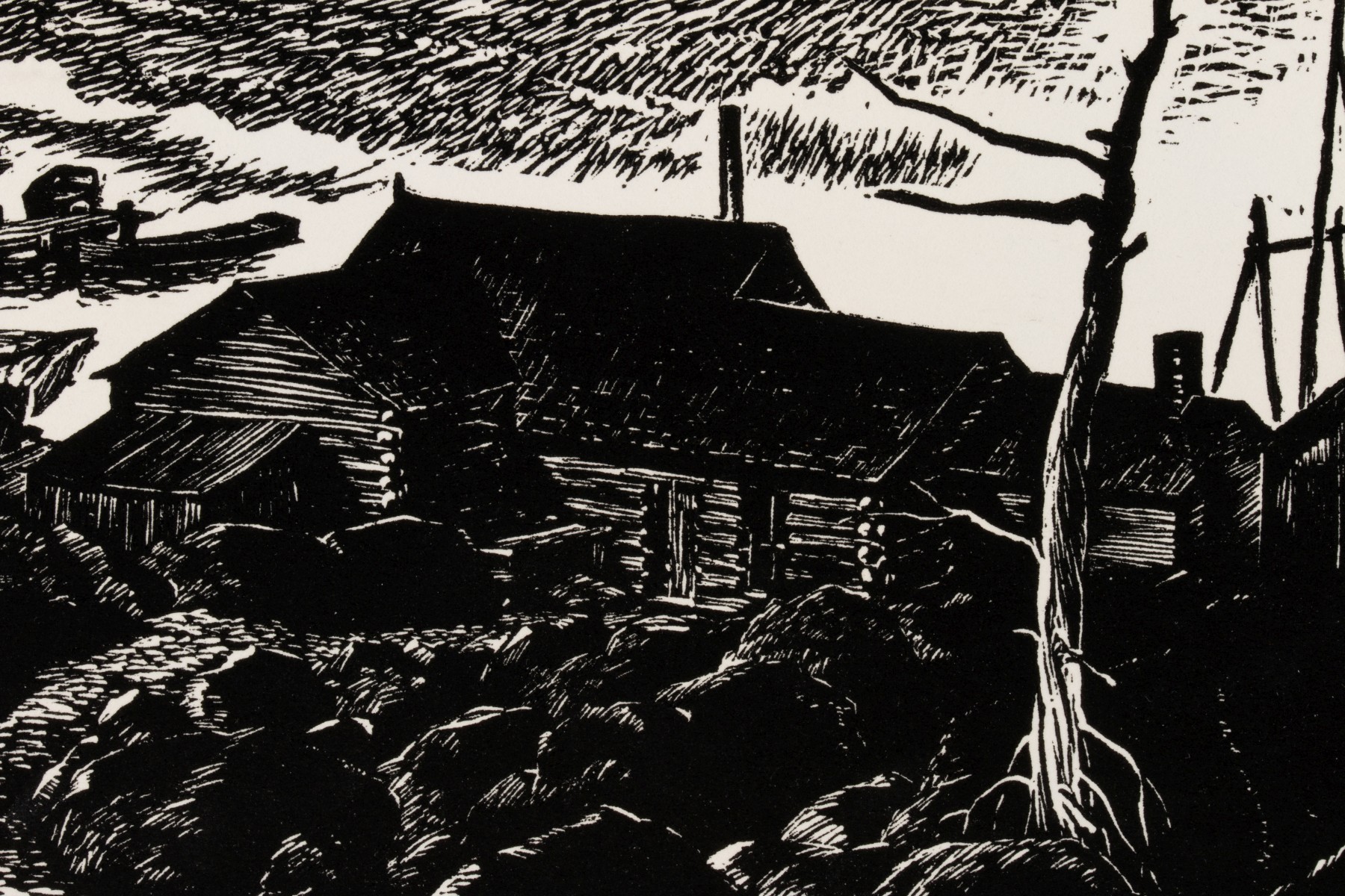 LLOYD FOLTZ (1897-1990) PENCIL SIGNED LINOCUT