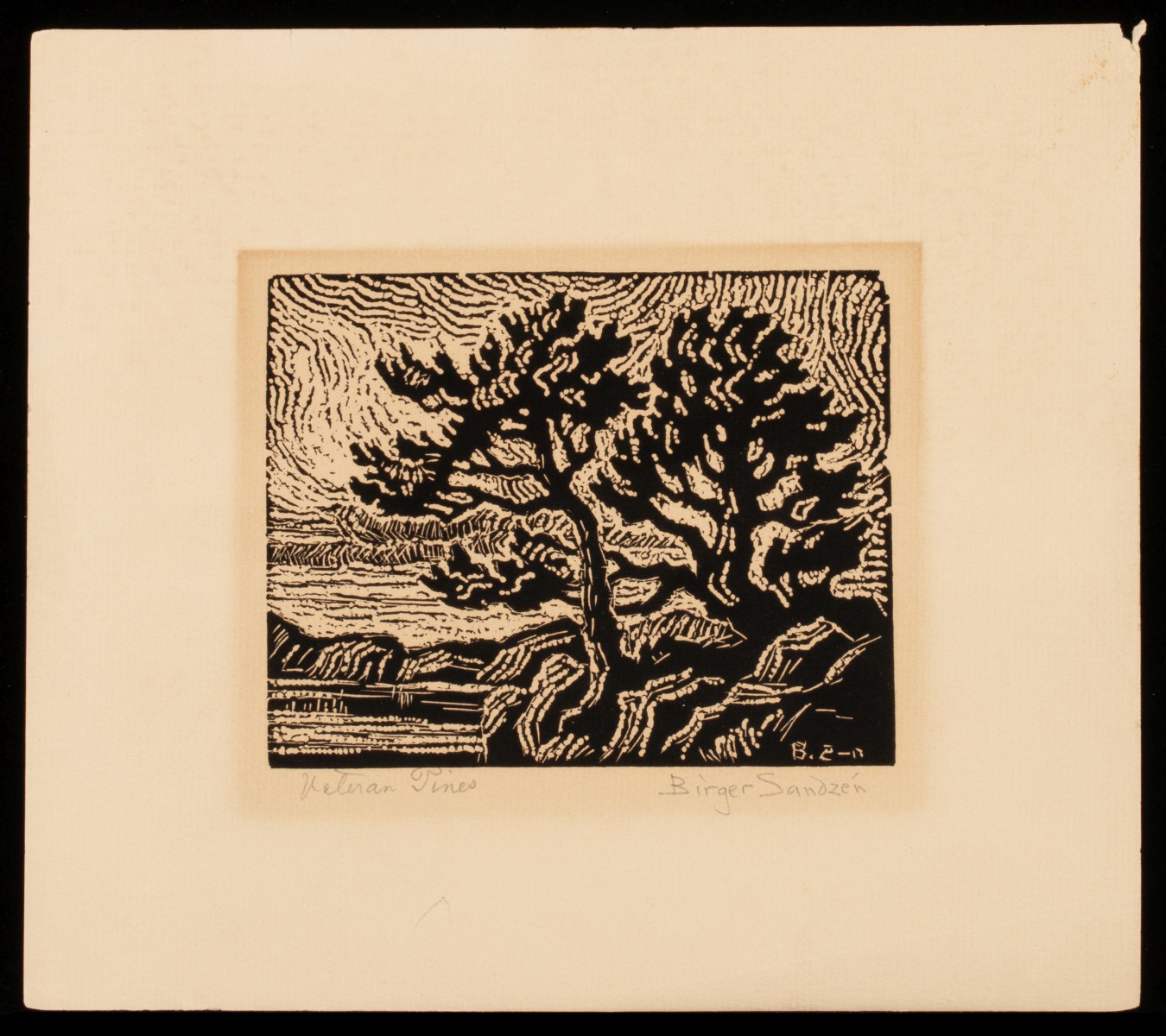 BIRGER SANDZEN SIGNED NAIL CUT PRINT AND PHOTOGRAPH