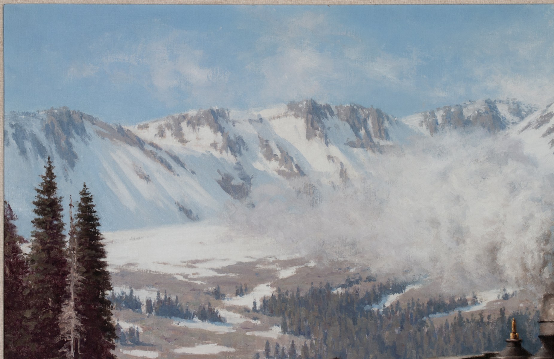 TUCKER SMITH (B. 1940) COLORADO RAILROAD OIL ON CANVAS
