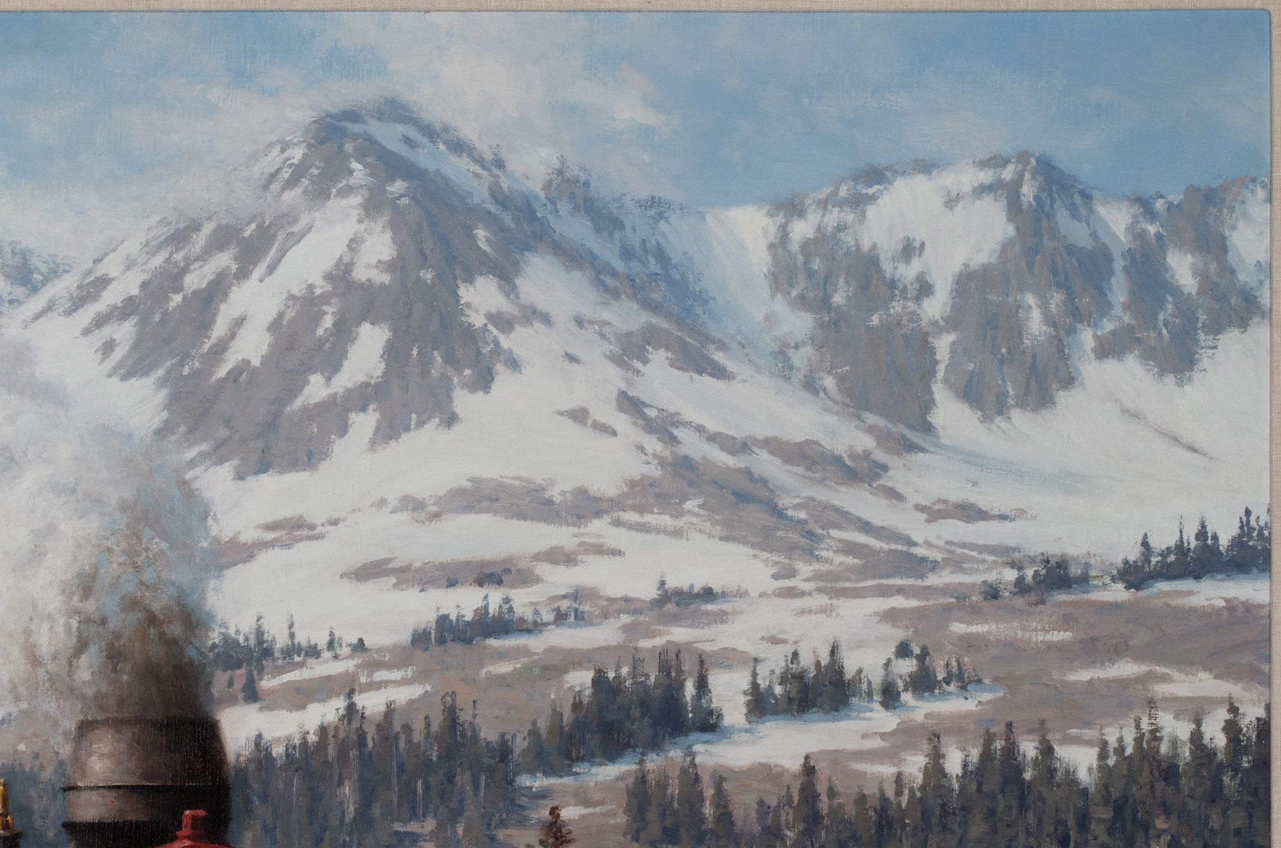 TUCKER SMITH (B. 1940) COLORADO RAILROAD OIL ON CANVAS