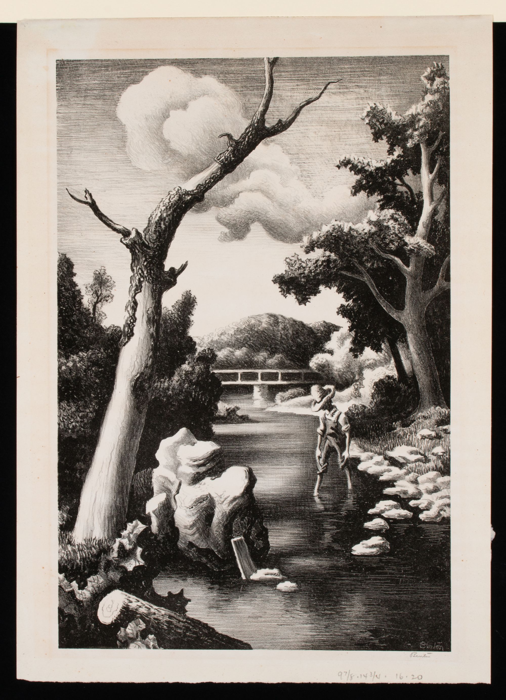 THOMAS HART BENTON (1889-1975) PENCIL SIGNED LITHOGRAPH