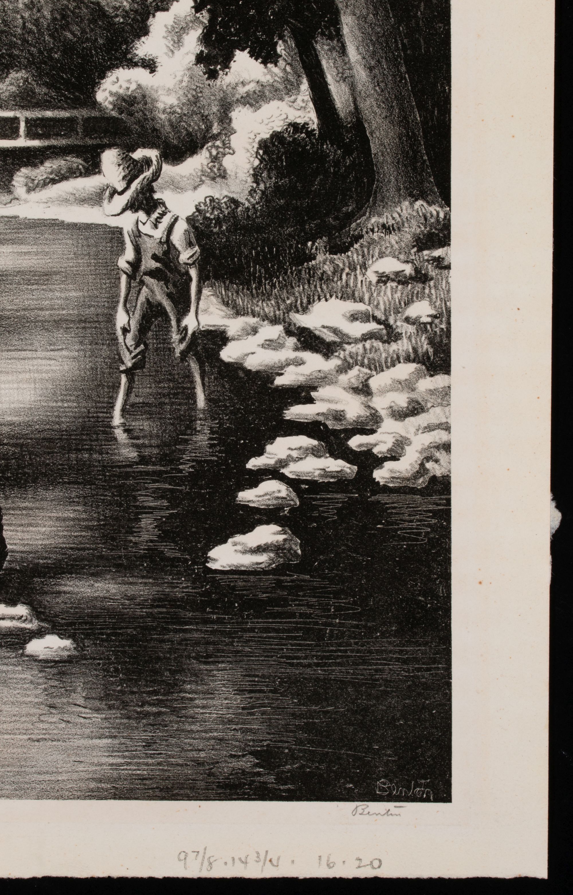 THOMAS HART BENTON (1889-1975) PENCIL SIGNED LITHOGRAPH