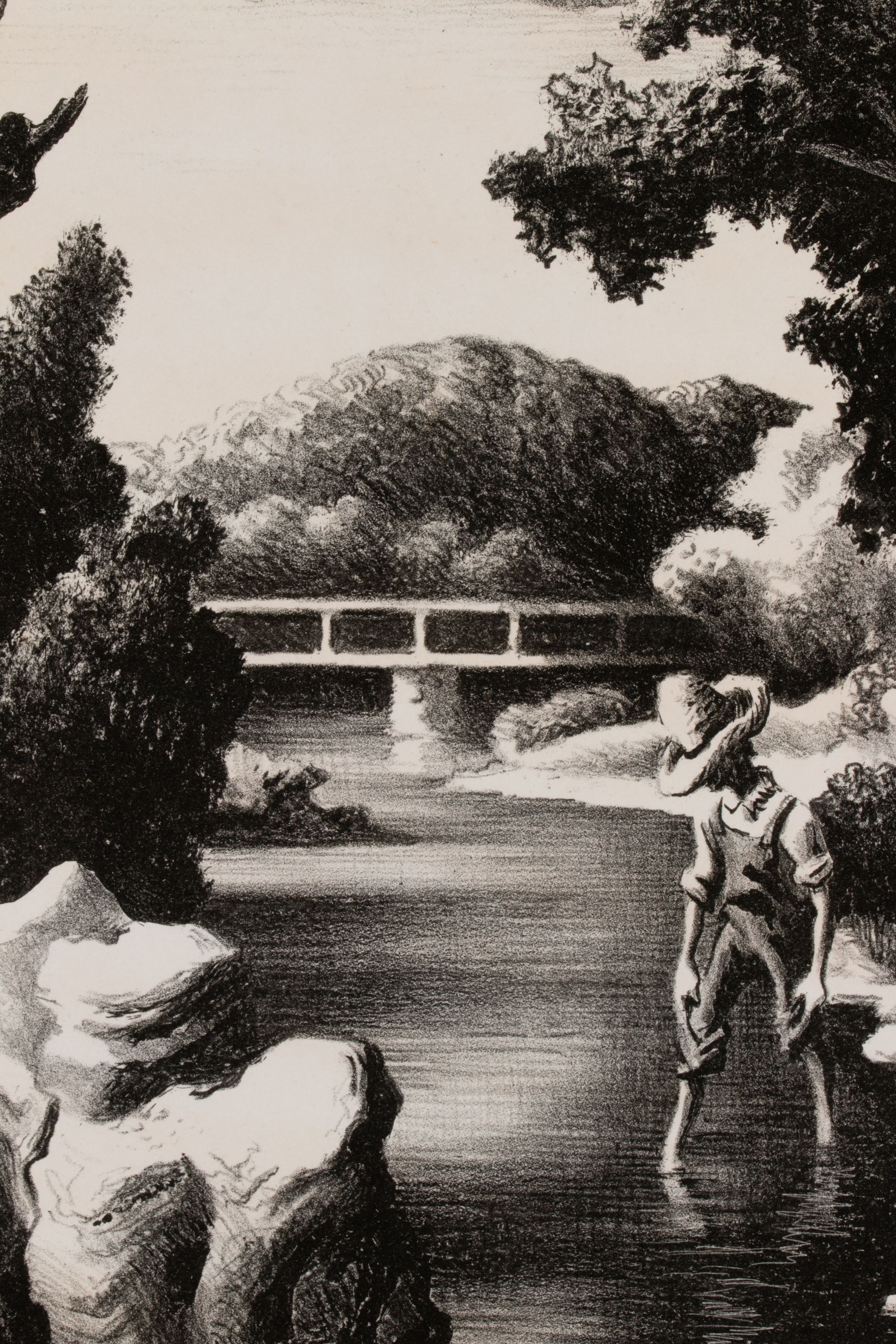 THOMAS HART BENTON (1889-1975) PENCIL SIGNED LITHOGRAPH
