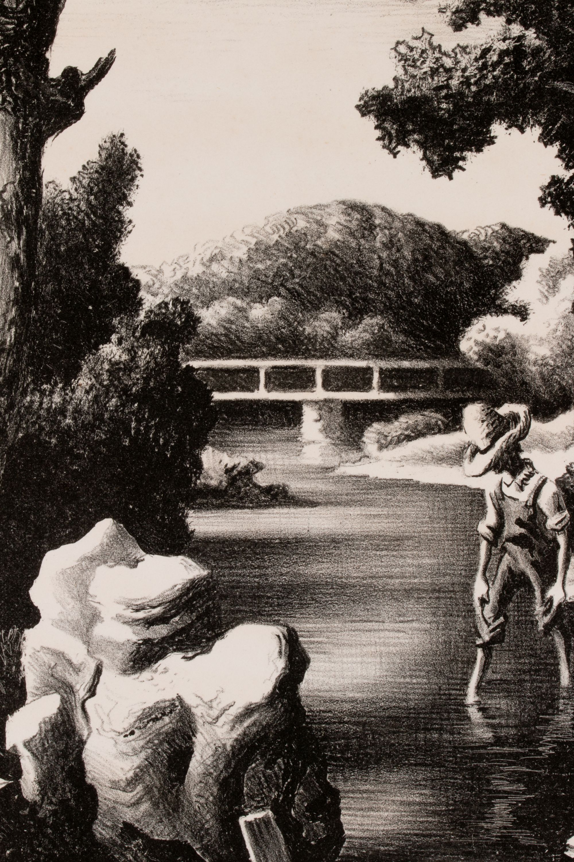 THOMAS HART BENTON (1889-1975) PENCIL SIGNED LITHOGRAPH