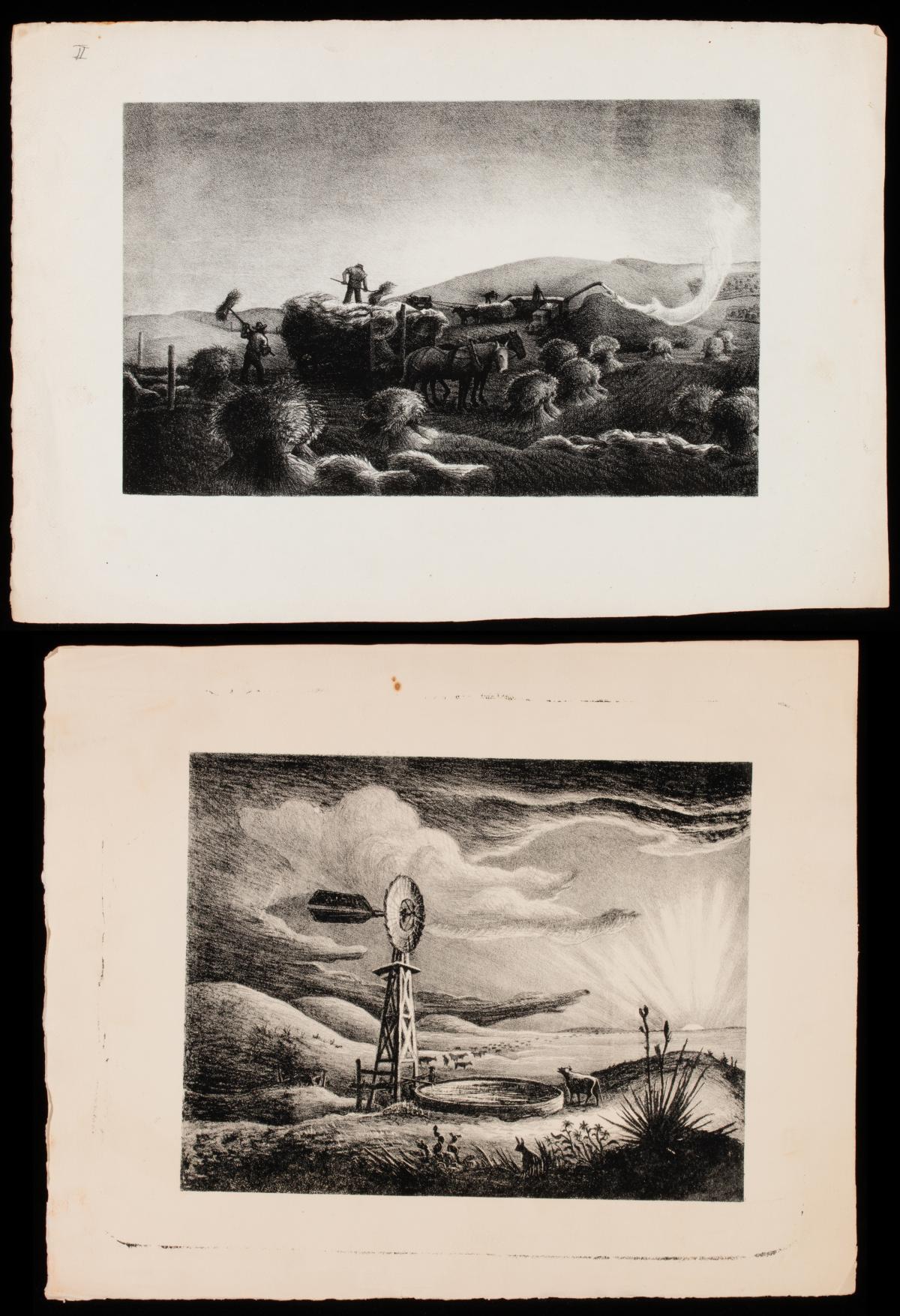 AARON PYLE (1903-1972) TWO LITHOGRAPHS