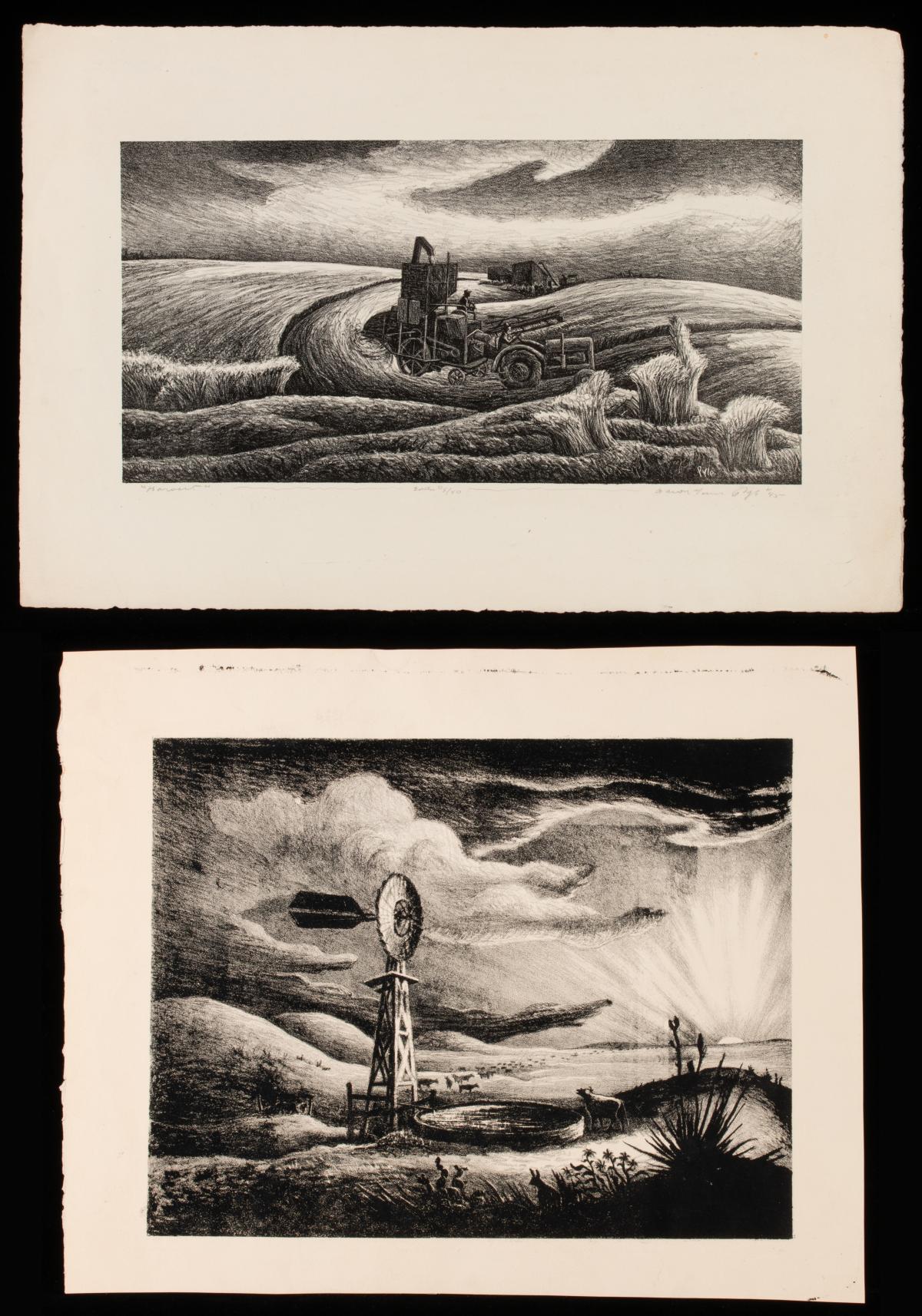 AARON PYLE (1903-1972) TWO LITHOGRAPHS