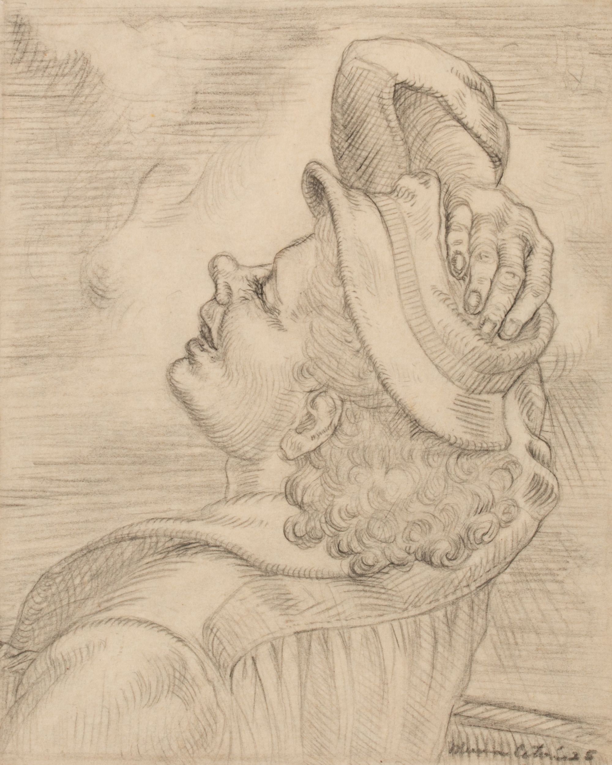 MINNA CITRON (1896-1991) GRAPHITE STUDY AND PRINT (2)
