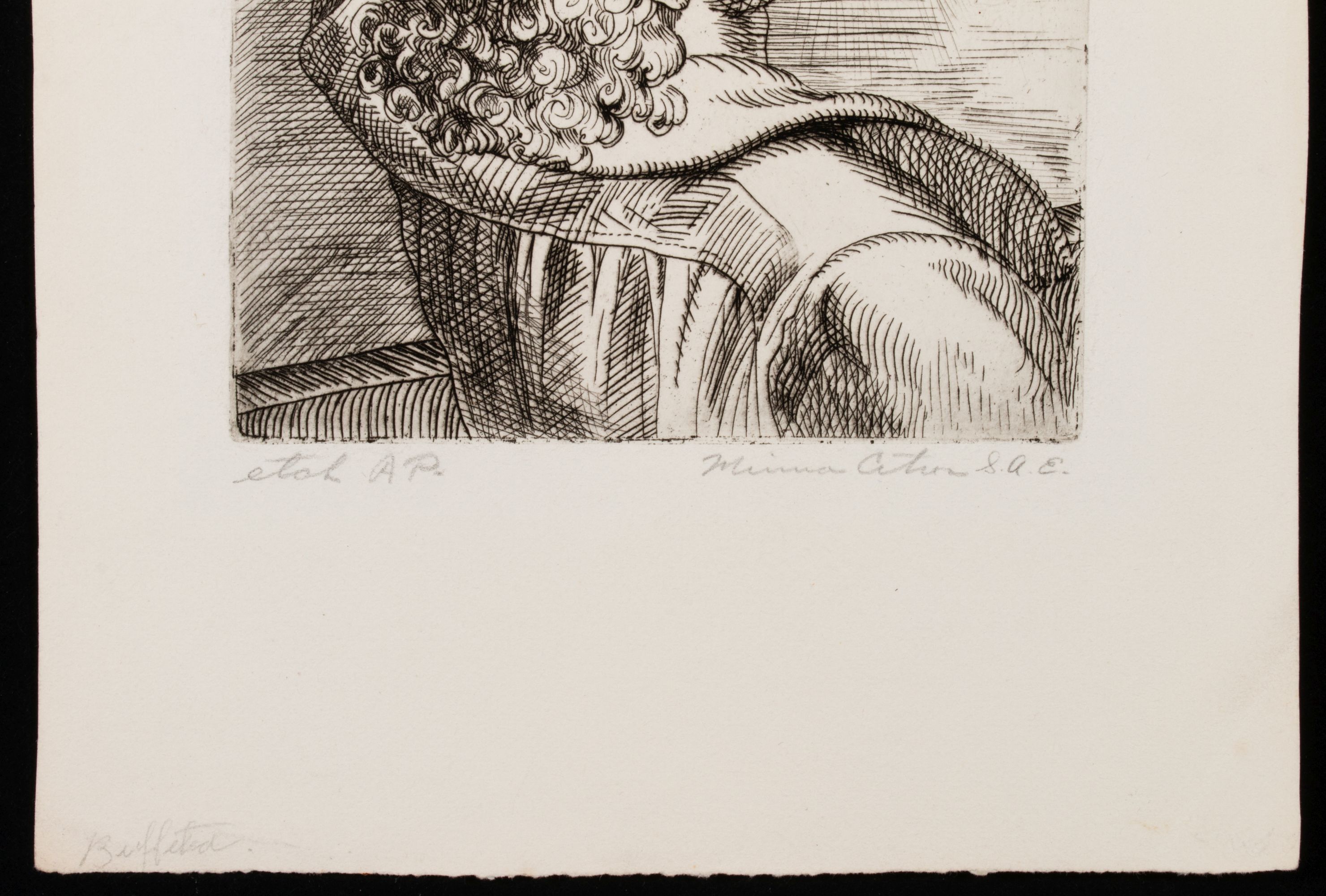 MINNA CITRON (1896-1991) GRAPHITE STUDY AND PRINT (2)
