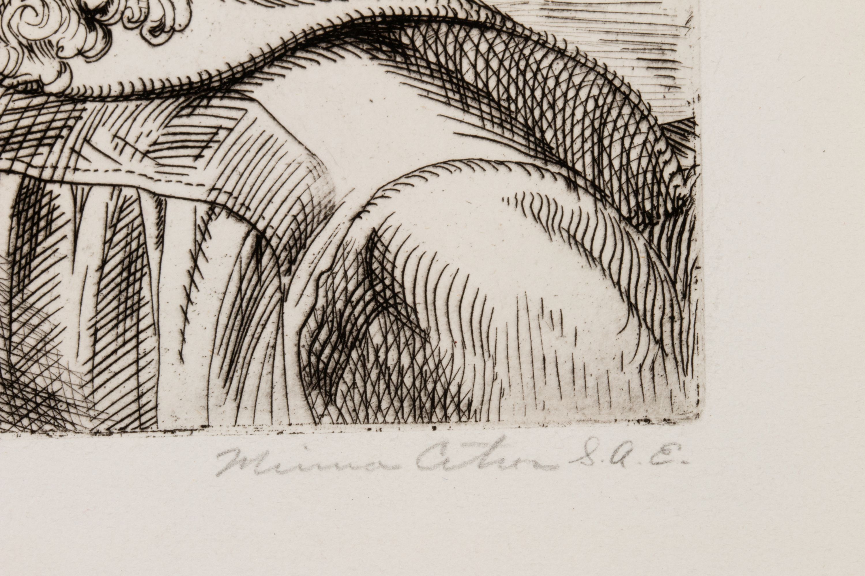 MINNA CITRON (1896-1991) GRAPHITE STUDY AND PRINT (2)