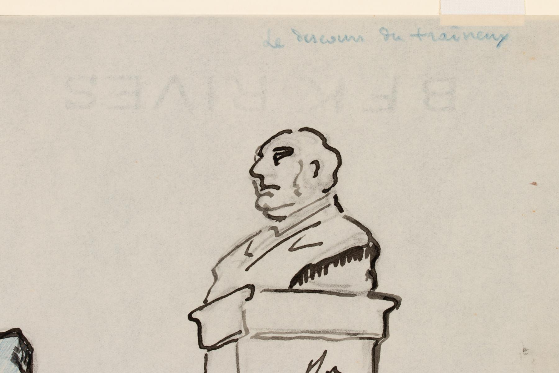 WORKS ON PAPER: HENRI IBELS SKETCH & FRENCH CARICATURES
