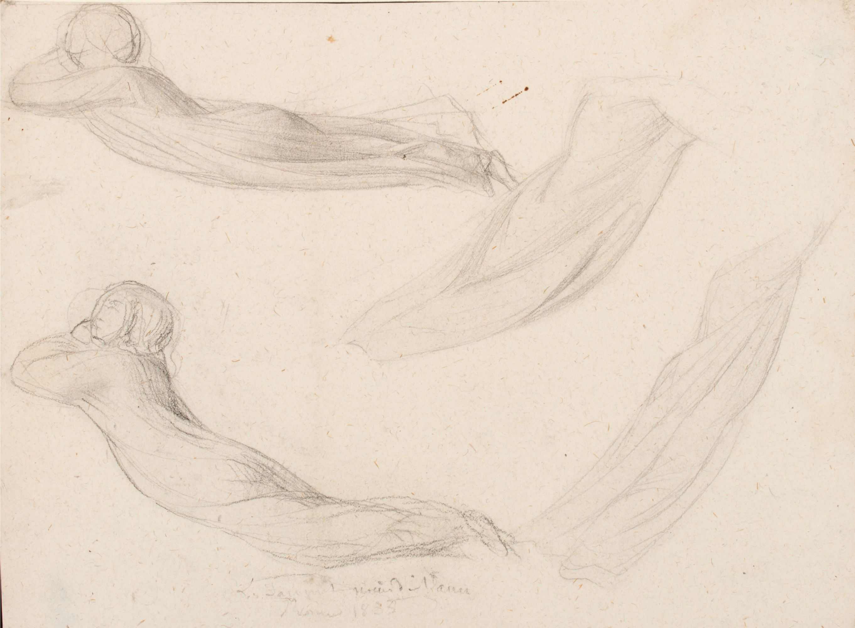 MICHEL DUMAS AND JEAN JANMOT 19TH CENT FIGURE STUDIES