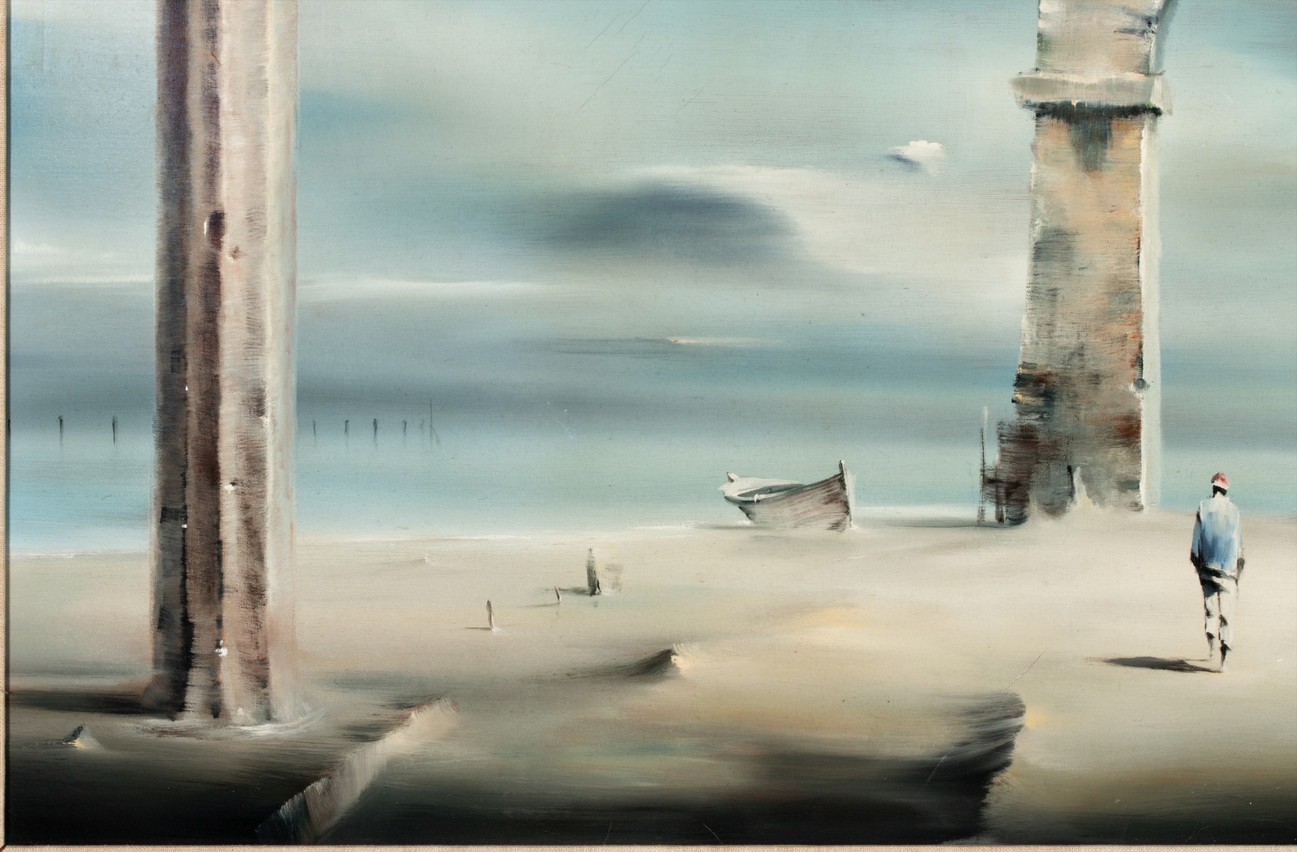 ROBERT WATSON (1923-2004) 1968 SURREALIST OIL ON CANVAS