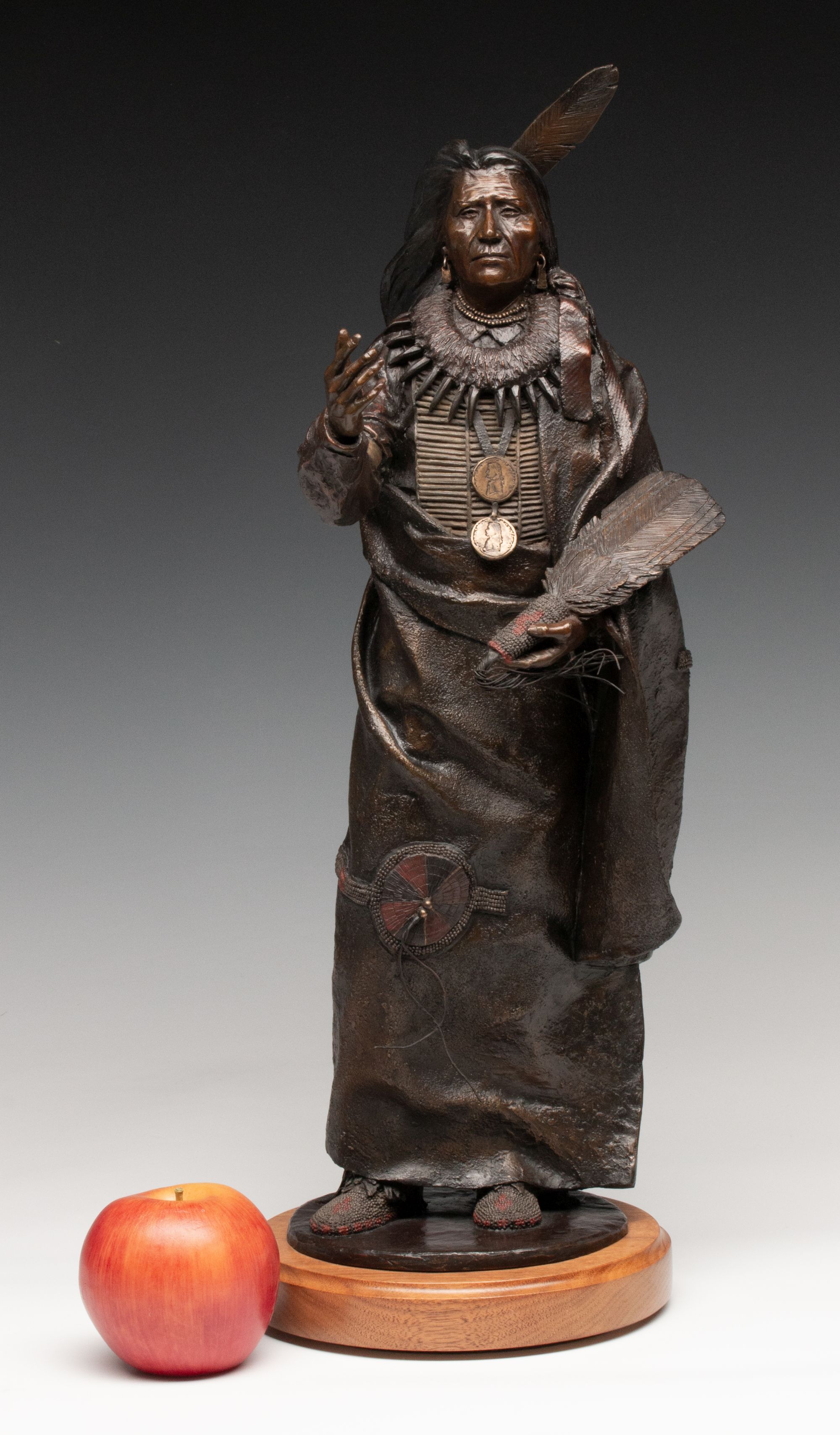 ORELAND JOE (B. 1958) PATINATED AND POLYCHROME BRONZE